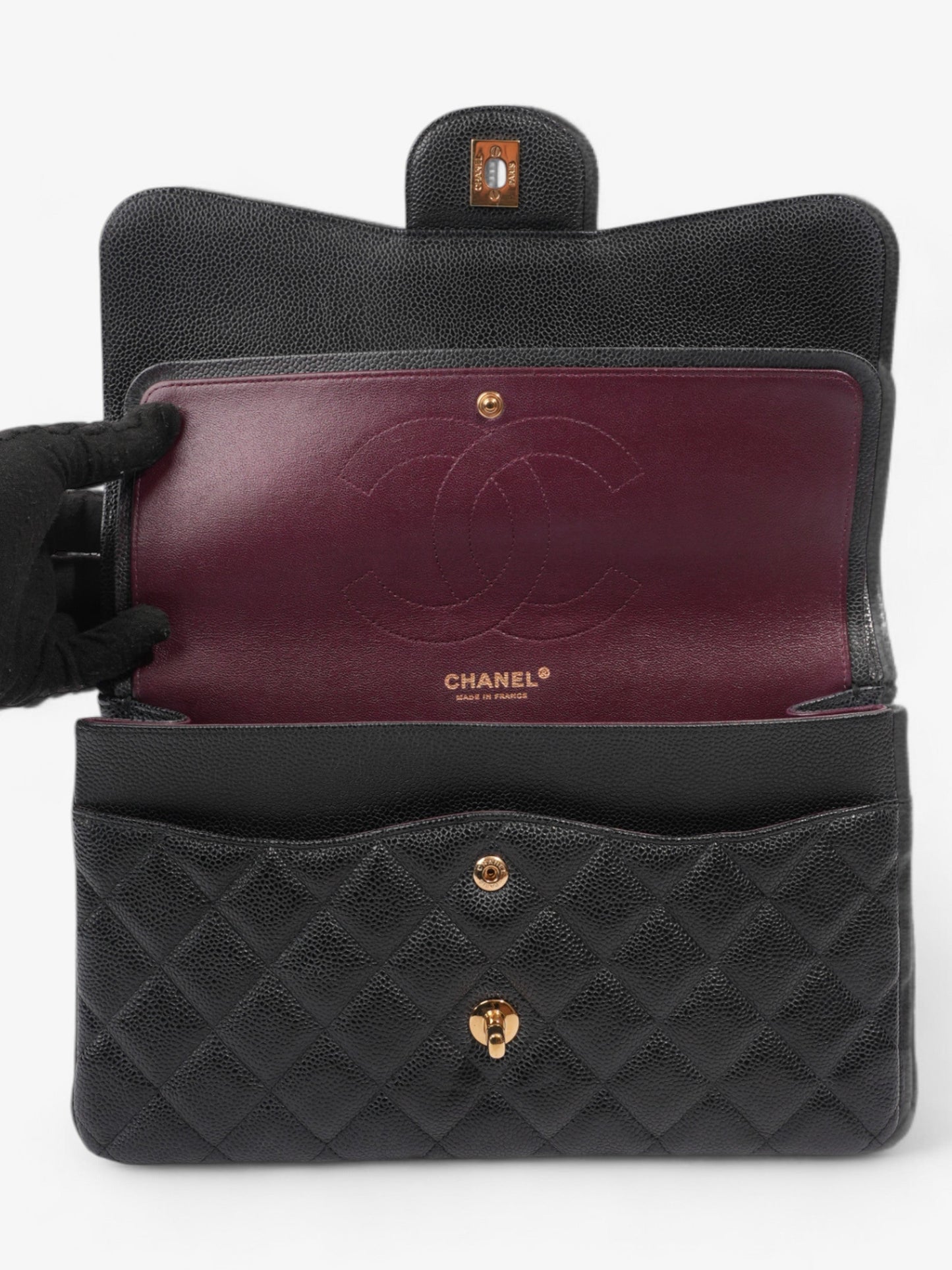 Chanel Classic Double Flap Black Caviar Leather Jumbo
