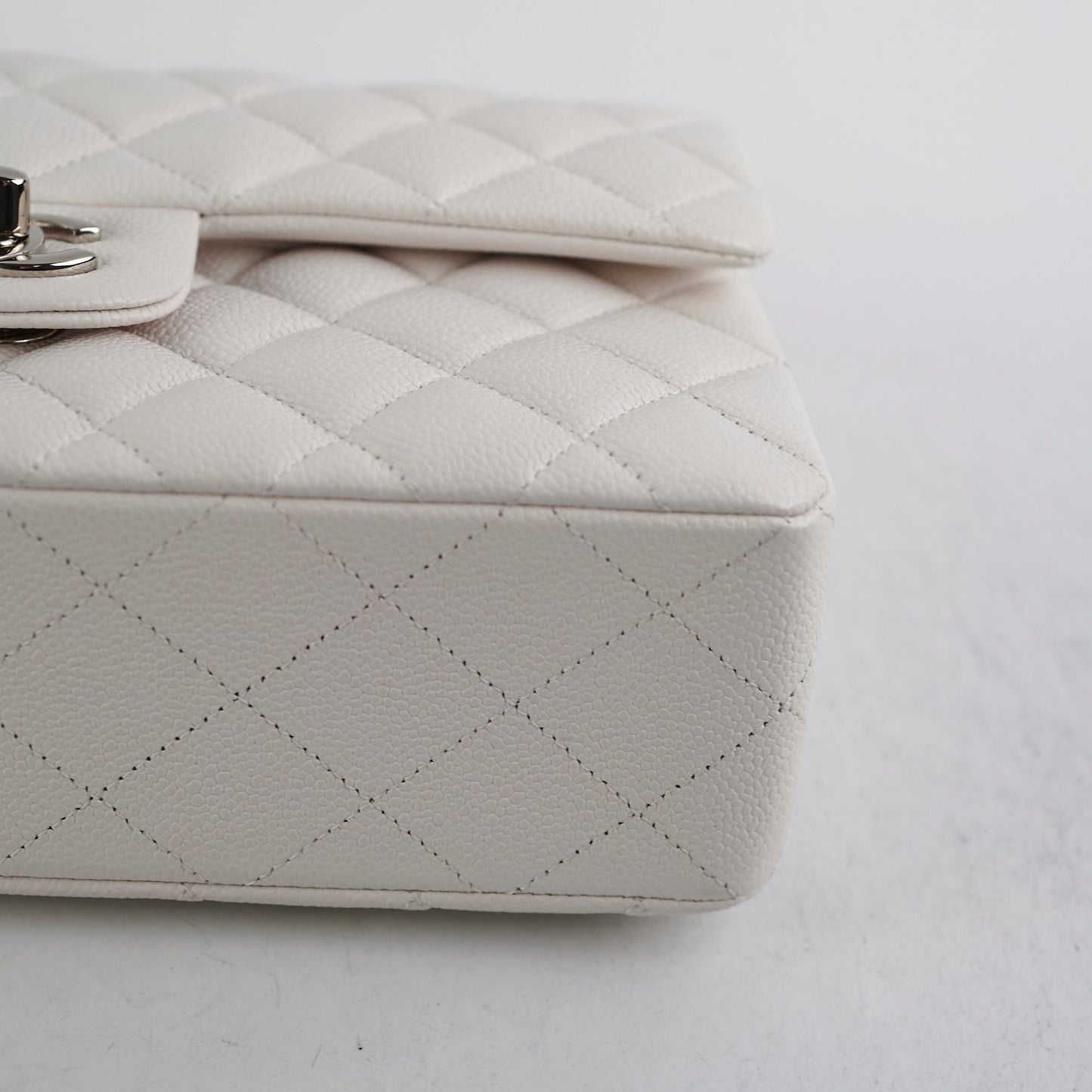 Chanel Caviar Small Double Classic Flap White 30 series