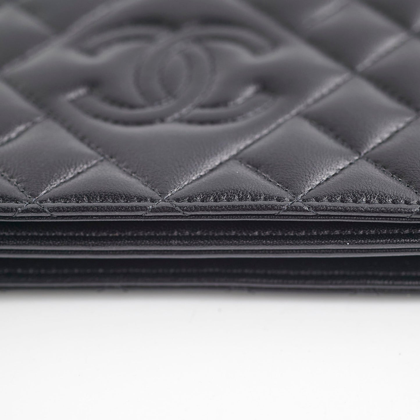 Chanel Flap Wallet On Chain Lambskin Black Crossbody Bag