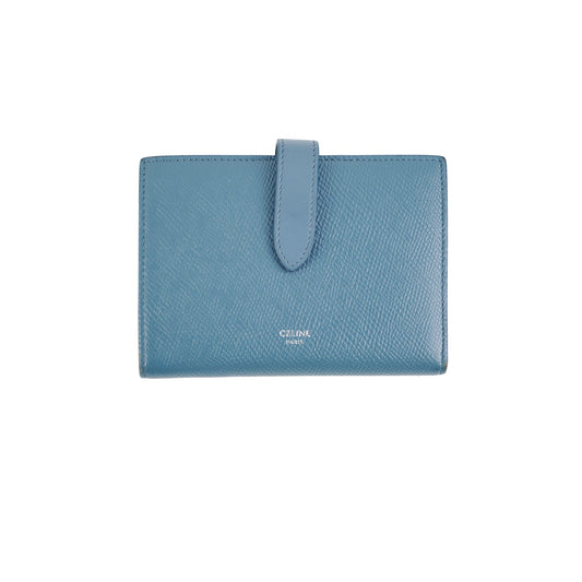 Luxury CELINE Blue Fold Wallet