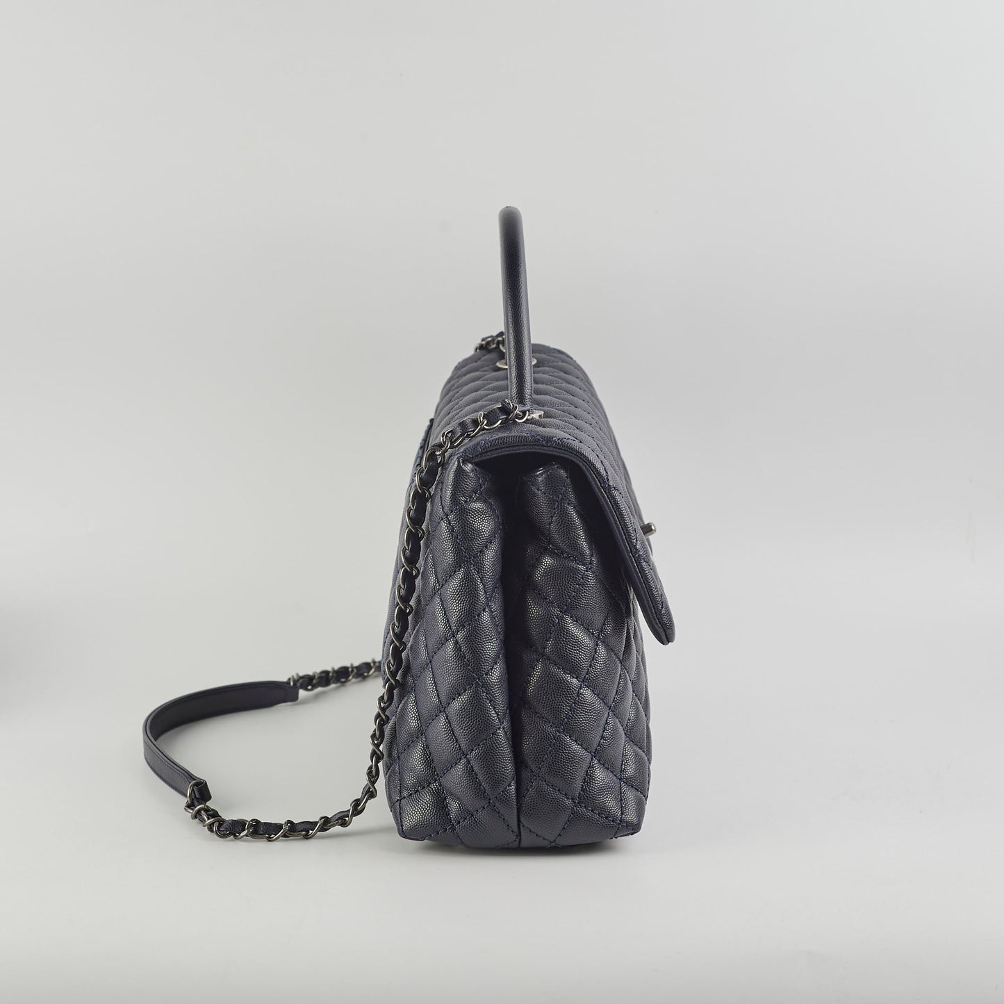 Chanel Caviar Large Coco Handle Navy 21series
