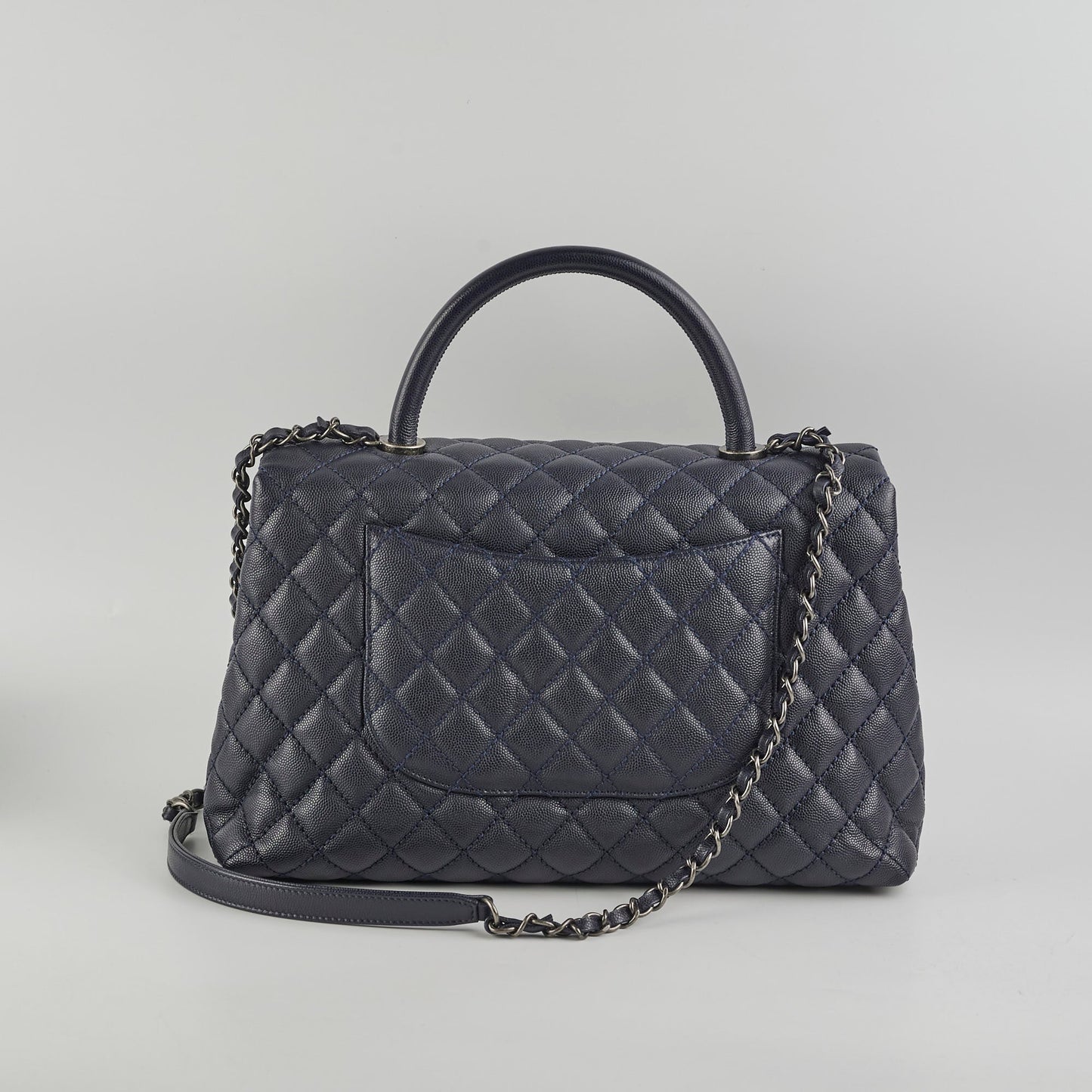 Chanel Caviar Large Coco Handle Navy 21series