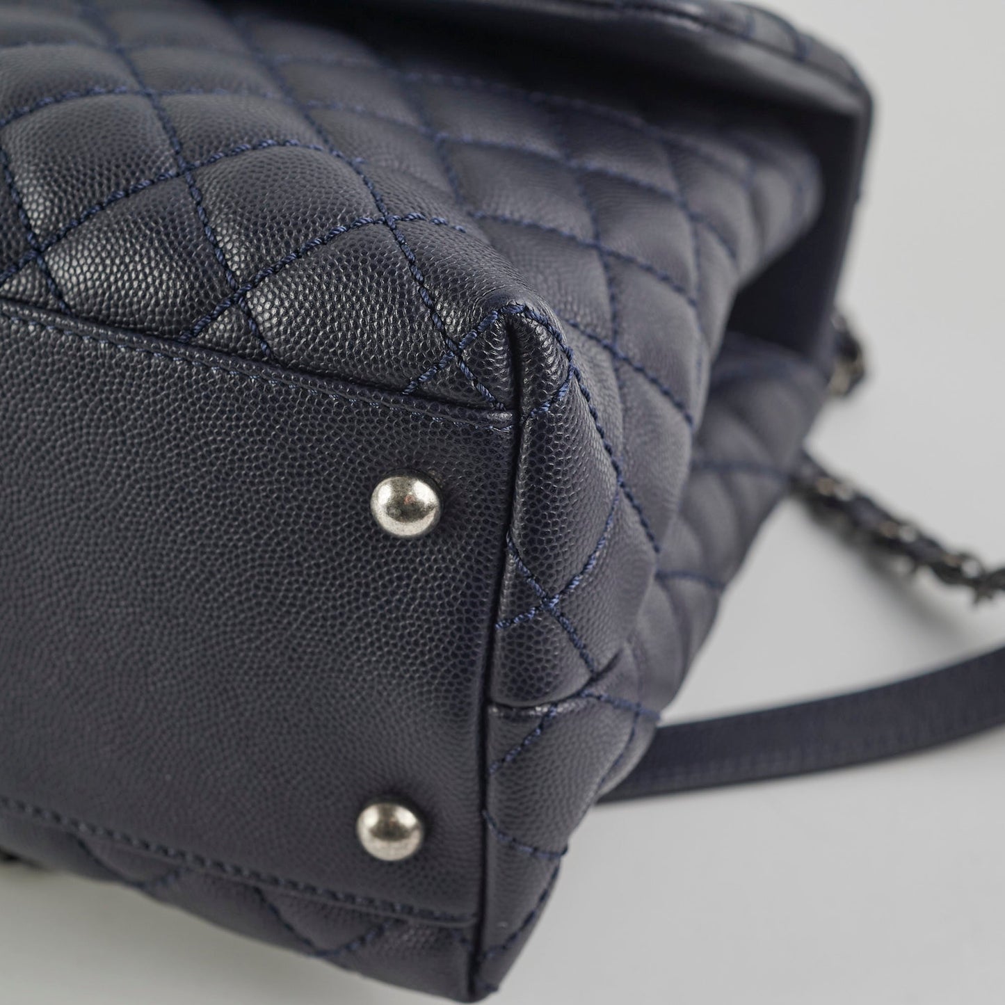 Chanel Caviar Large Coco Handle Navy 21series