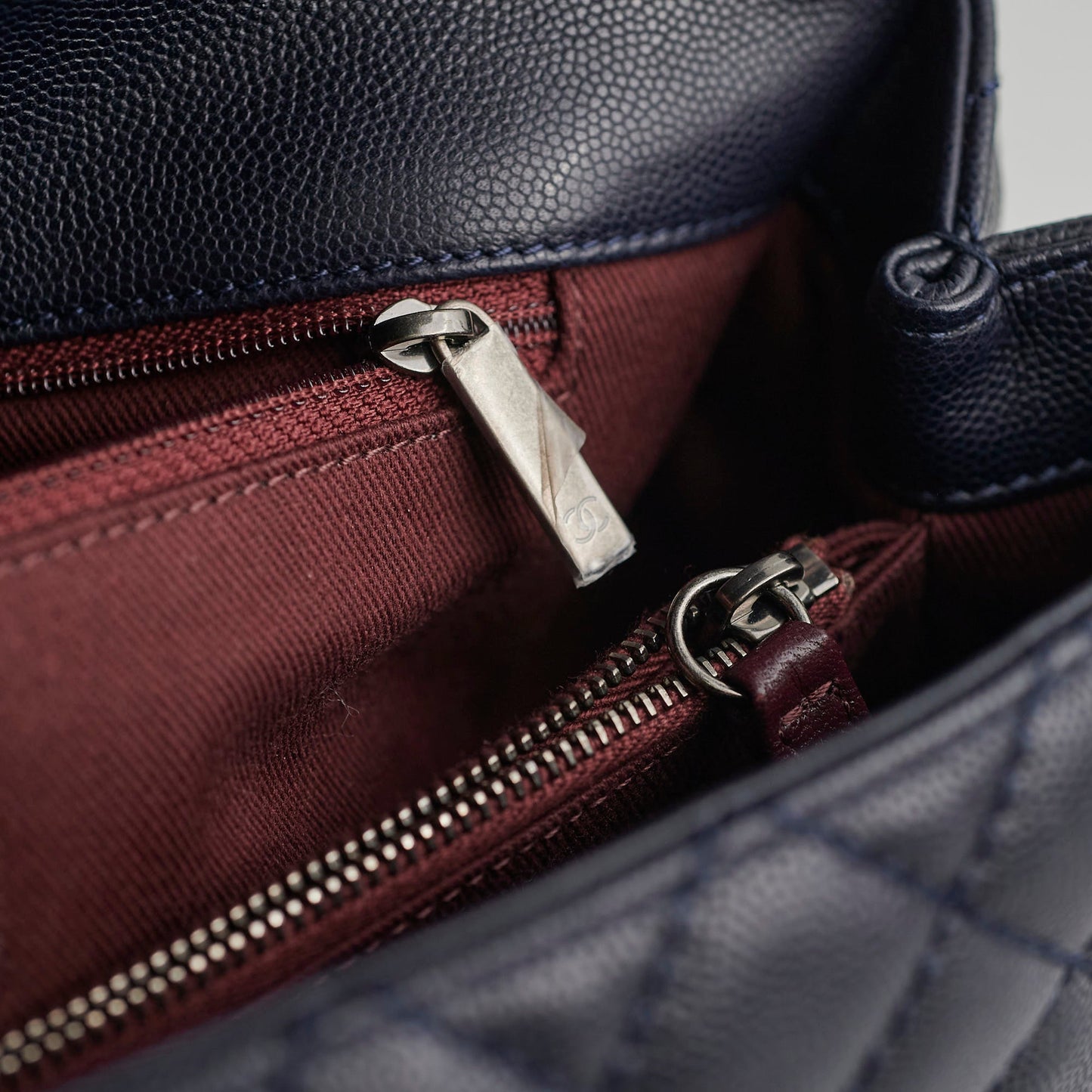 Chanel Caviar Large Coco Handle Navy 21series