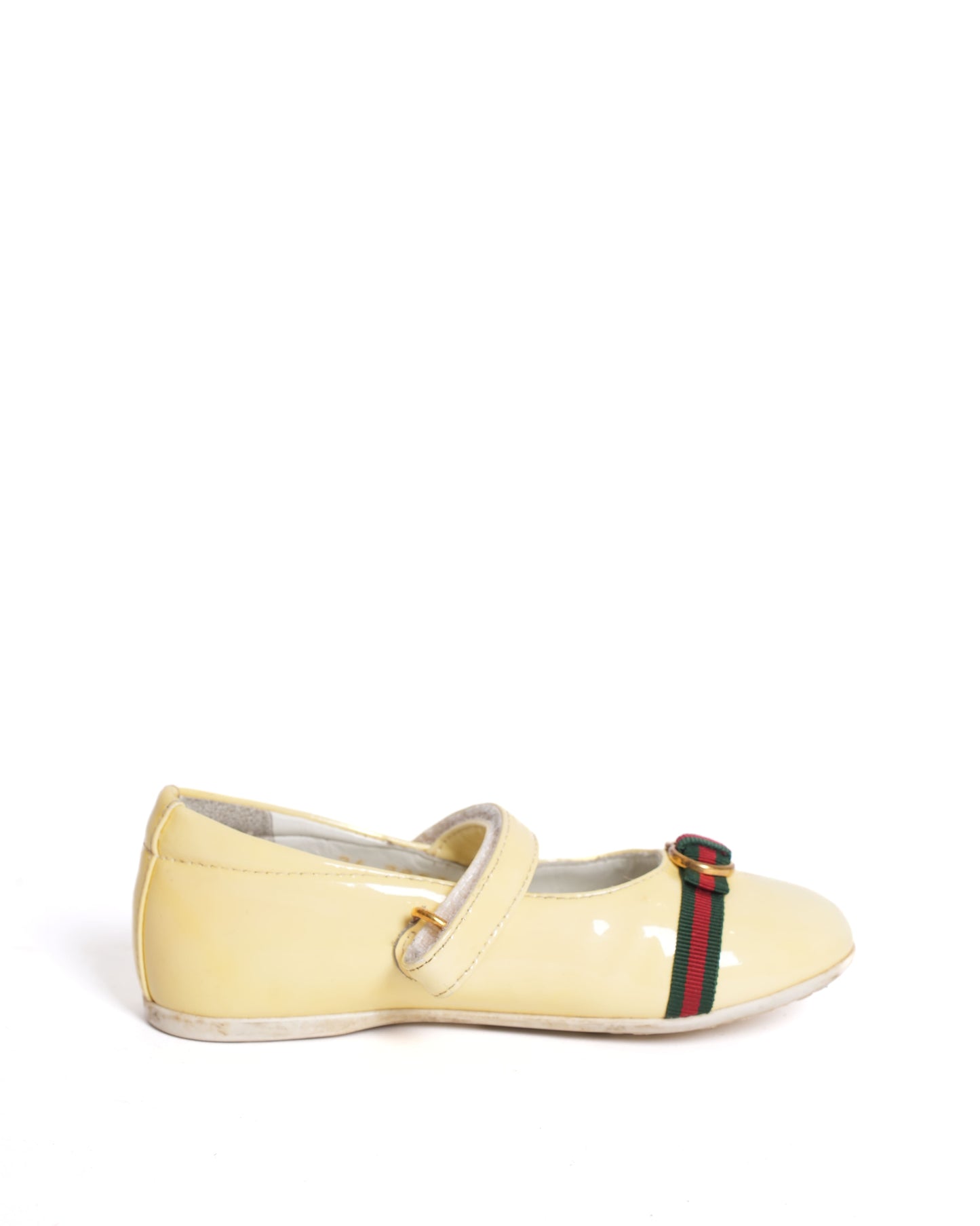 Gucci Kids Patent Leather Ballet Flats  Yellow