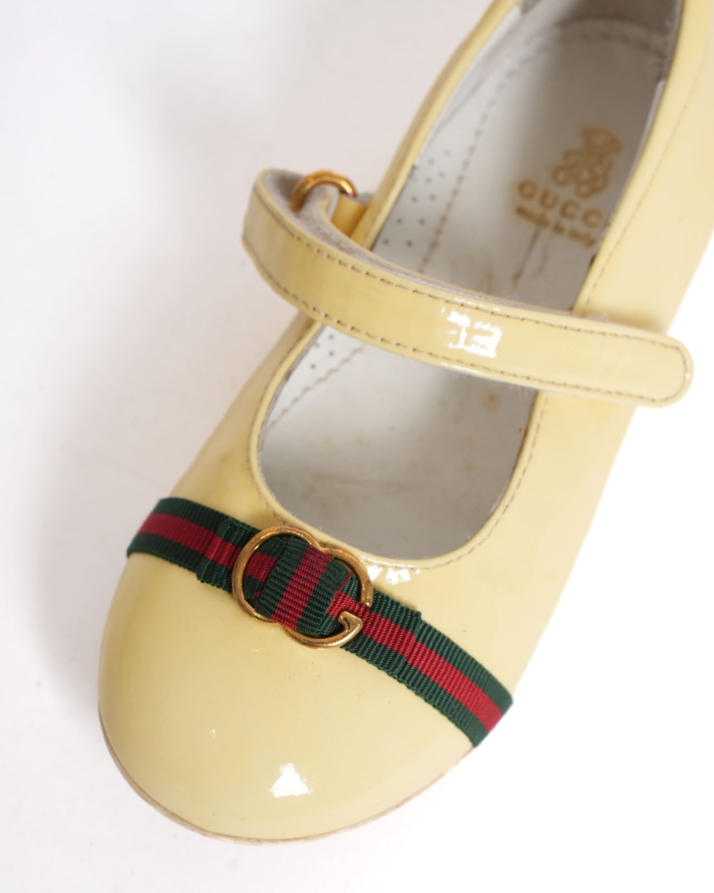 Gucci Kids Patent Leather Ballet Flats  Yellow