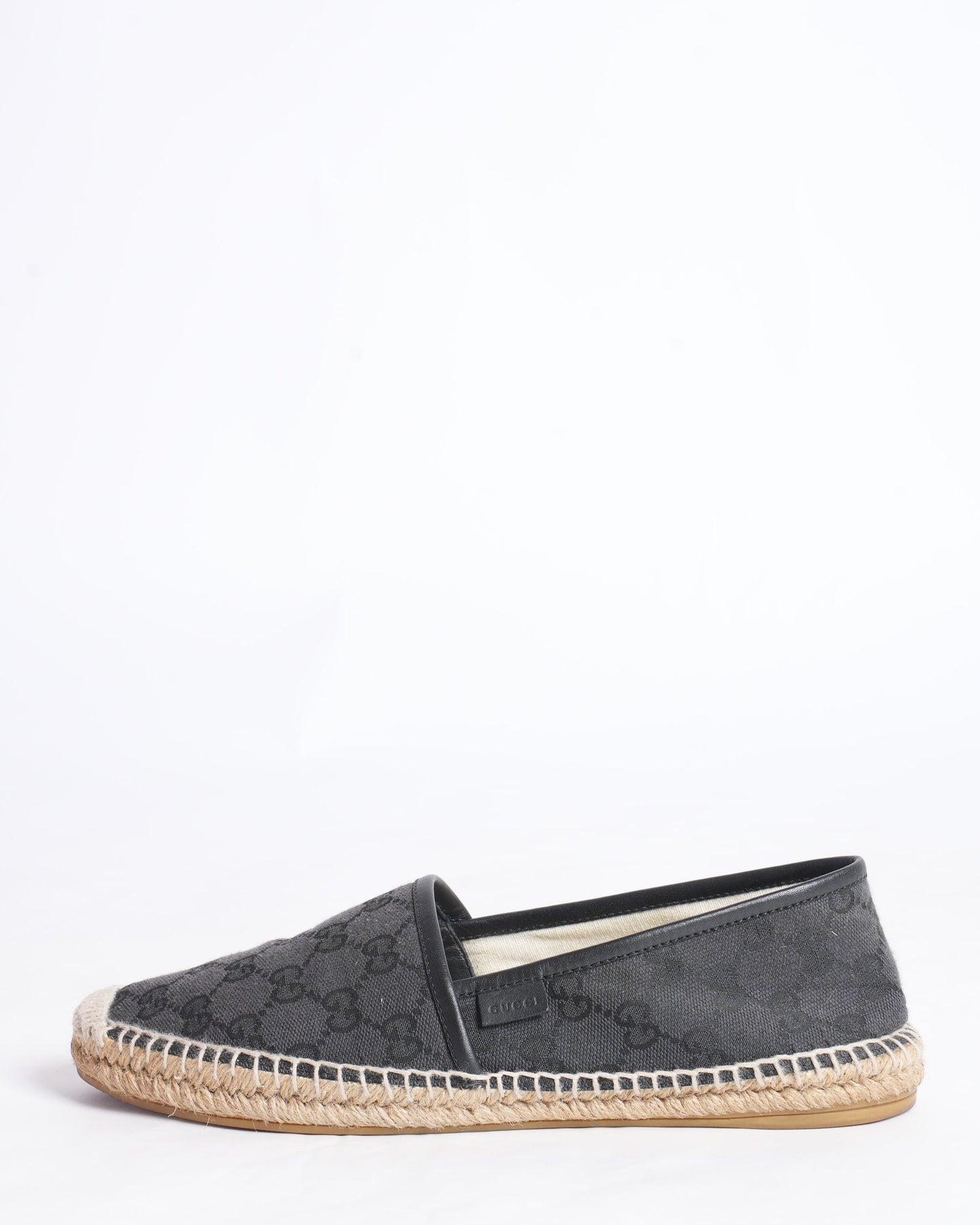 Gucci Black GG Canvas and Leather  espadrilles