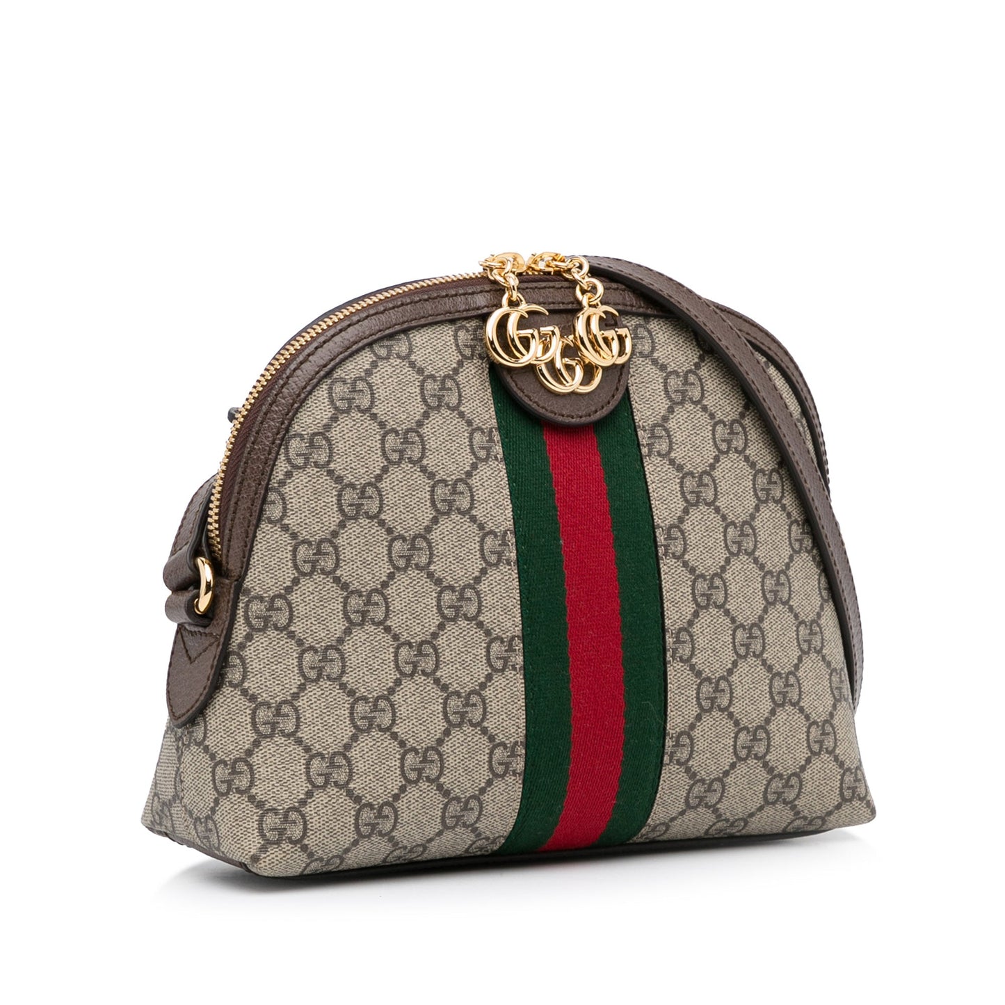Gucci Ophidia Brown Leather Canvas Crossbody
