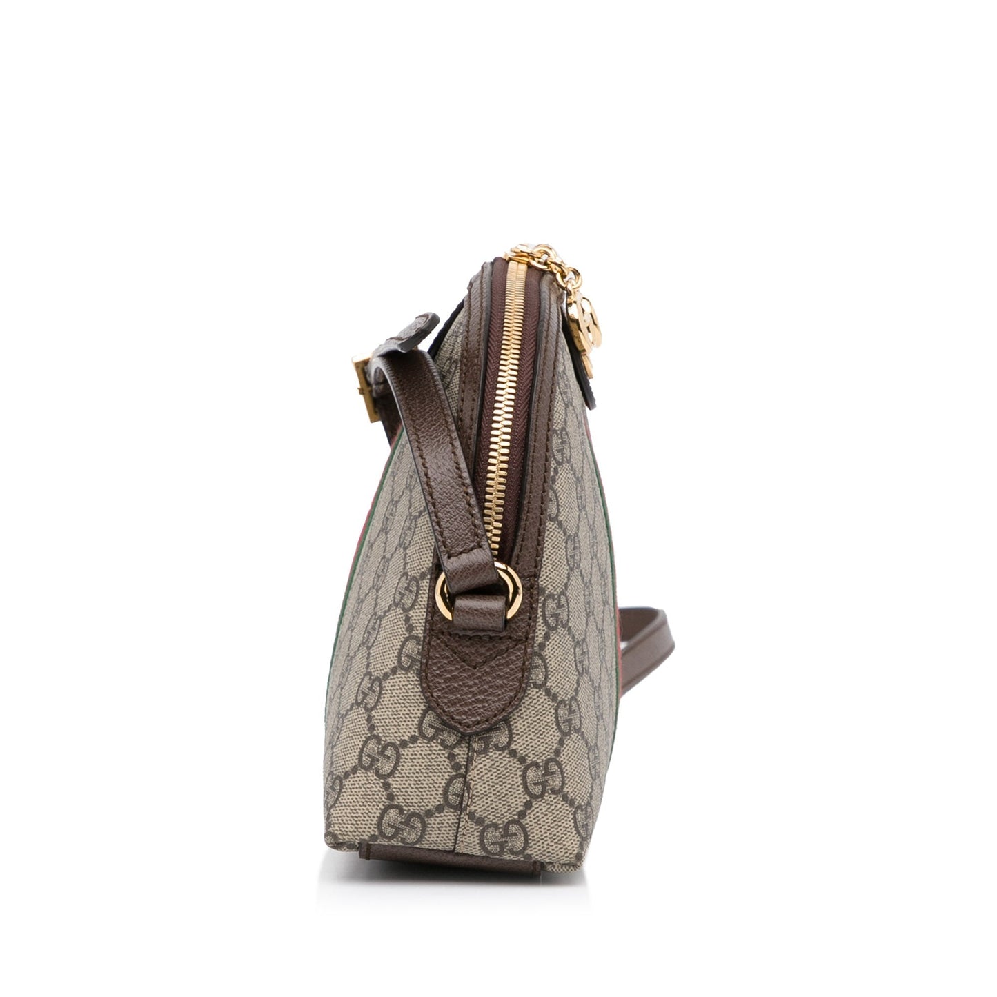 Gucci Ophidia Brown Leather Canvas Crossbody
