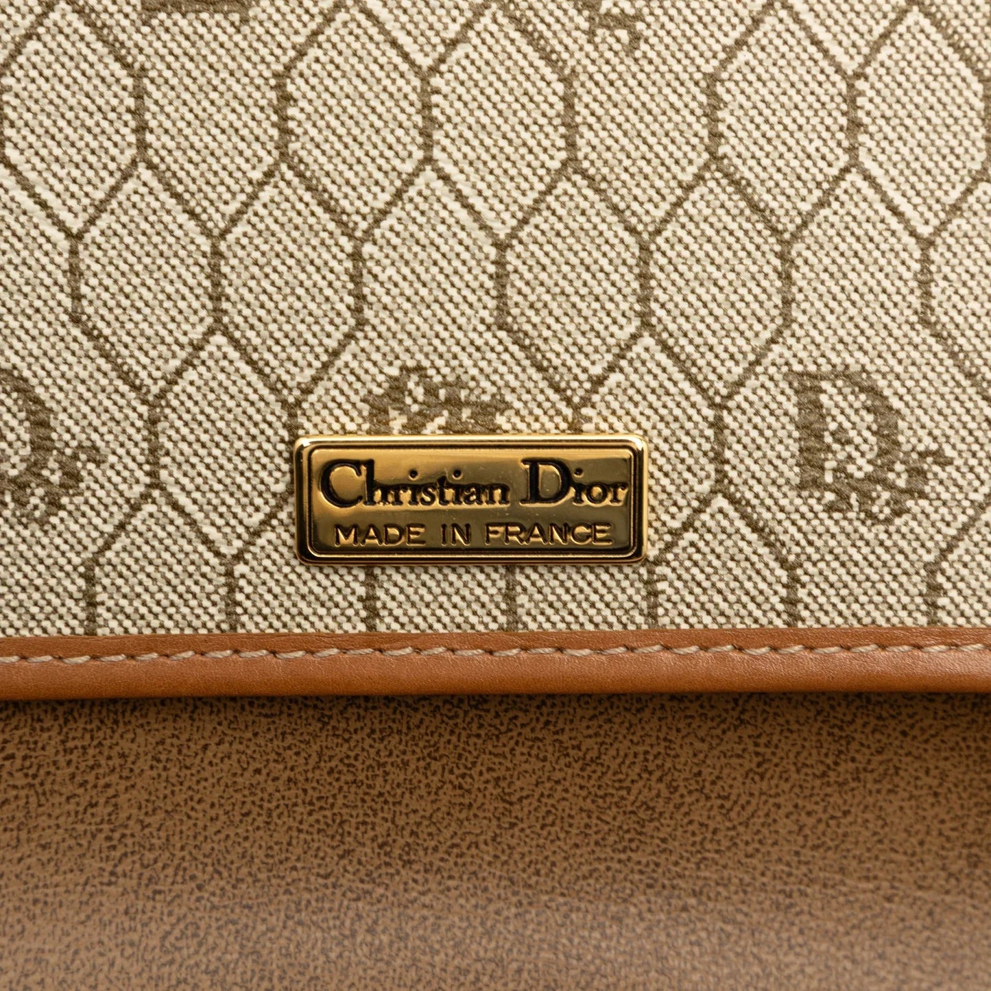 Brown Dior Honeycomb Canvas Crossbody
