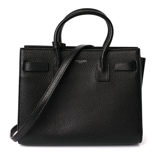 Saint Laurent Grained Calfskin Baby Sac De Jour Black