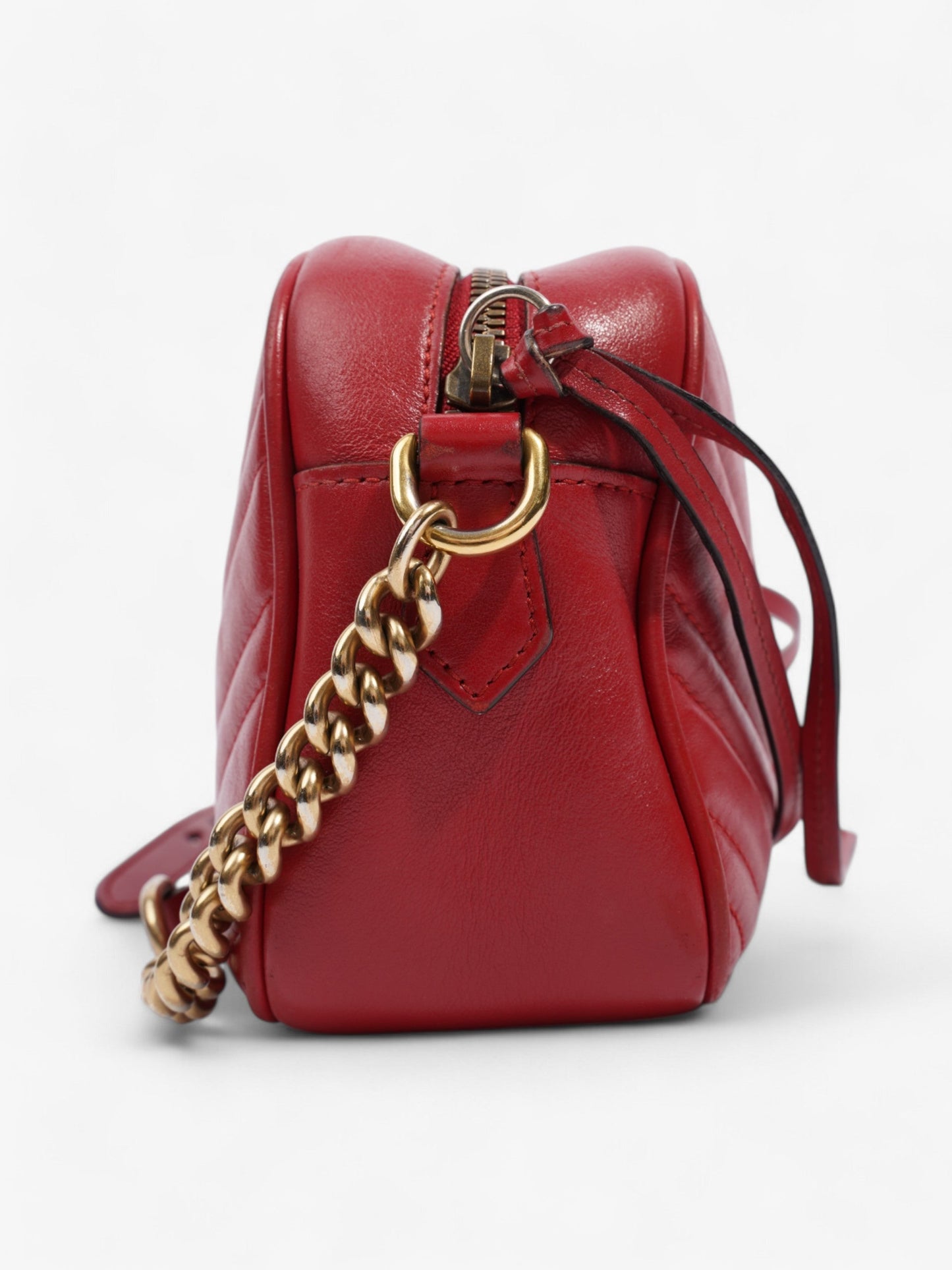 Gucci Marmont Red Matelasse Leather Small
