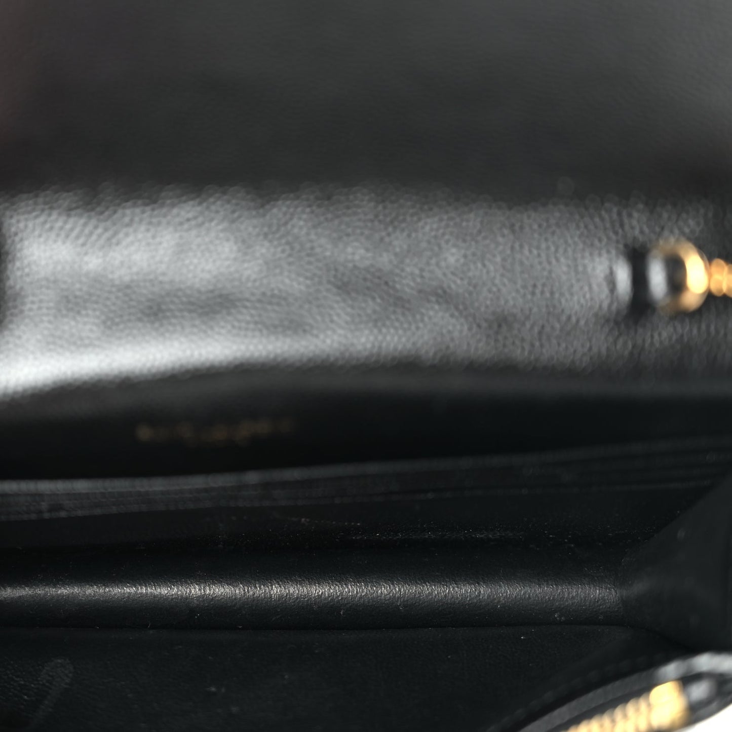 Saint Laurent Grain De Poudre Matelasse Chevron Monogram Envelope Chain Wallet Black