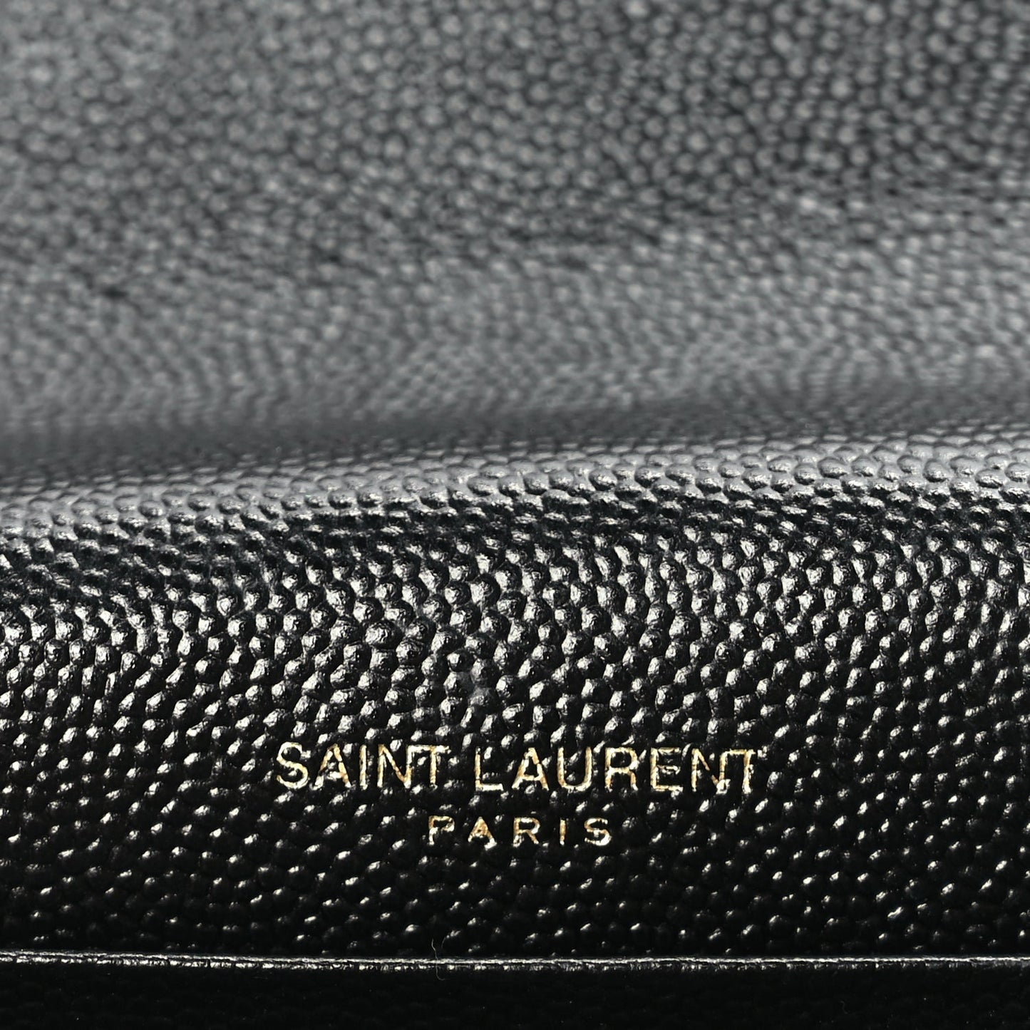 Saint Laurent Grain De Poudre Matelasse Chevron Monogram Envelope Chain Wallet Black