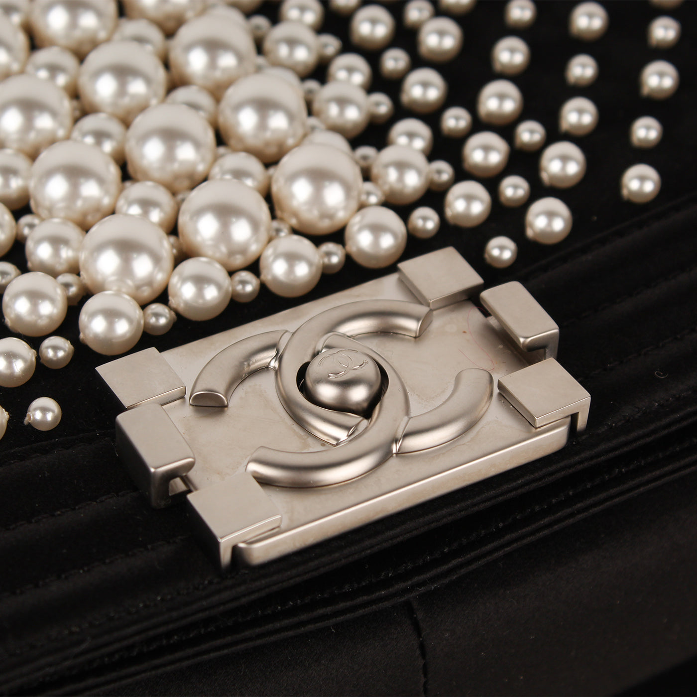 Chanel Pearl Satin Boy Bag - Old Medium