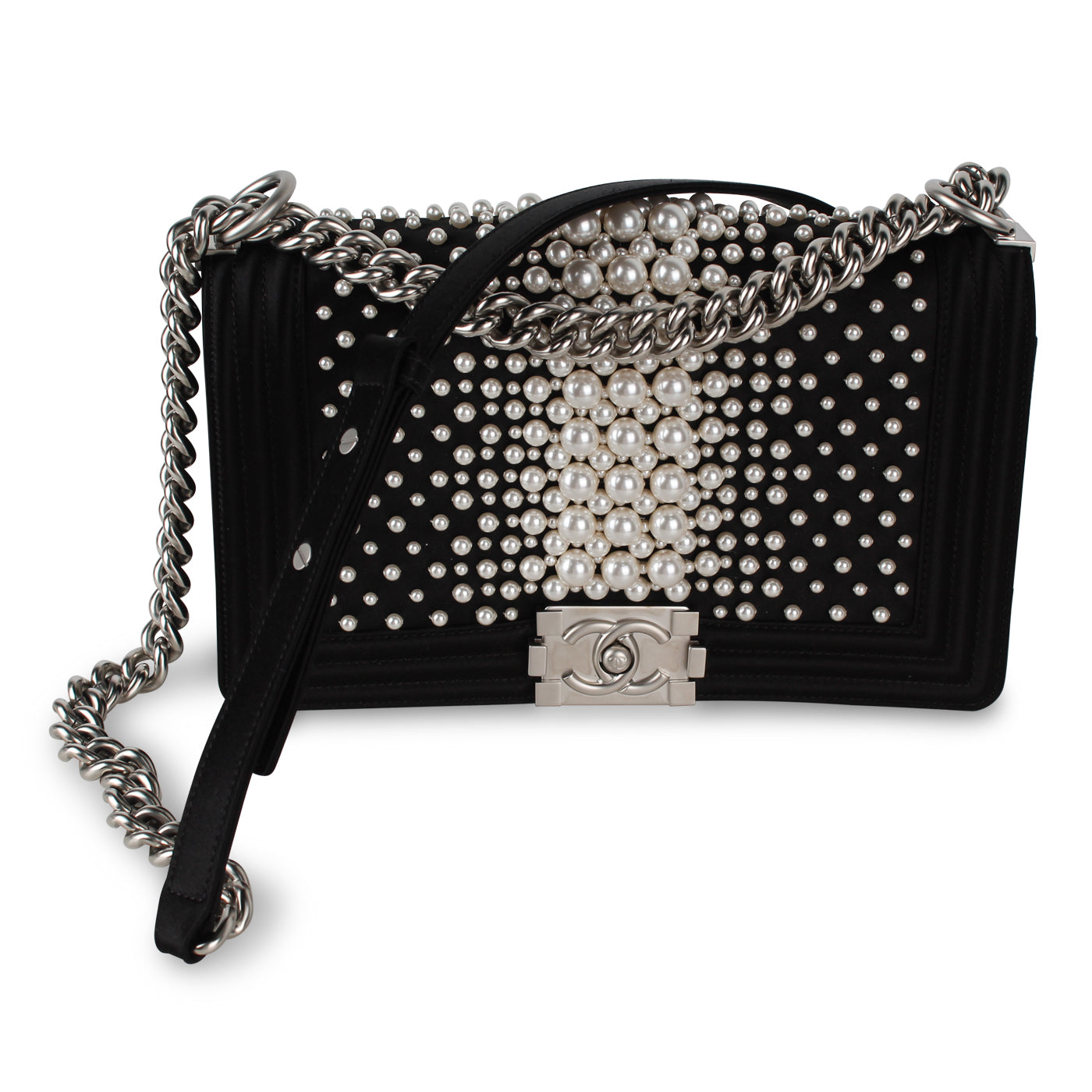 Chanel Pearl Satin Boy Bag - Old Medium