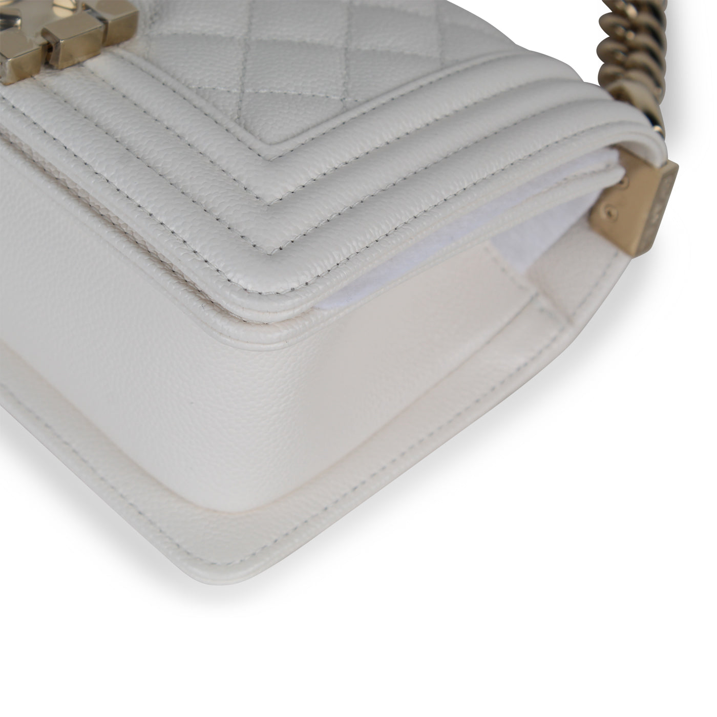Chanel White Boy Bag - Small