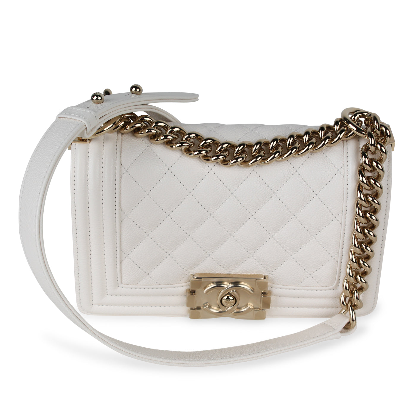 Chanel White Boy Bag - Small