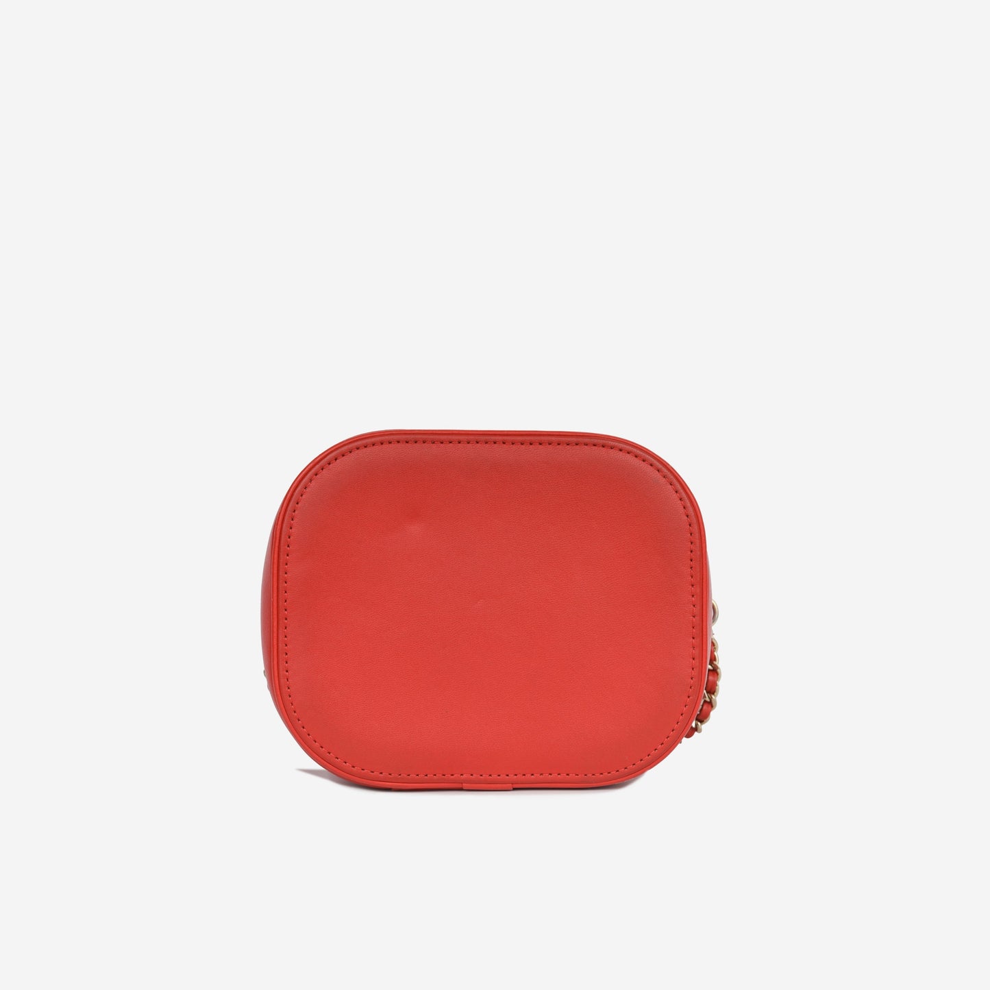 Chanel CC Timeless Vanity Case - Red Lambskin | Champagne Gold