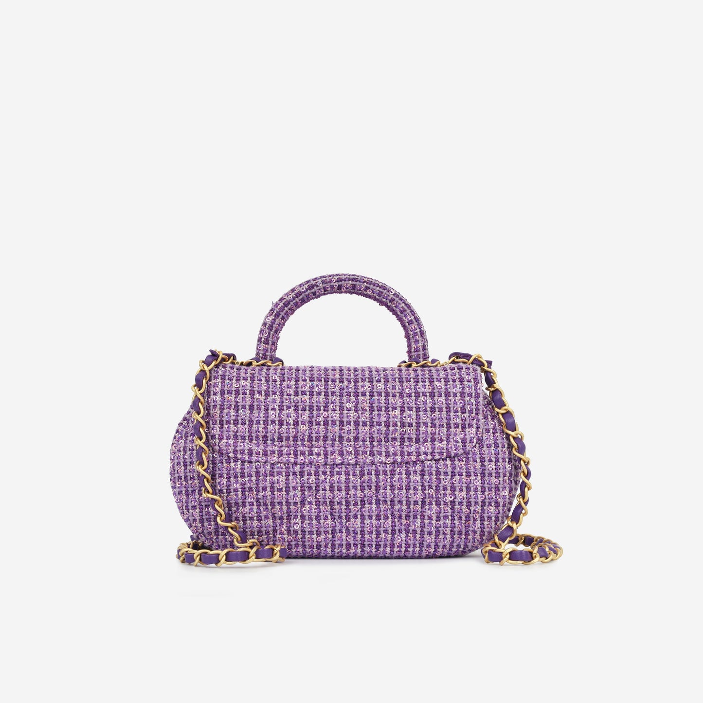 Chanel Small Top Handle - Purple Sequin Tweed