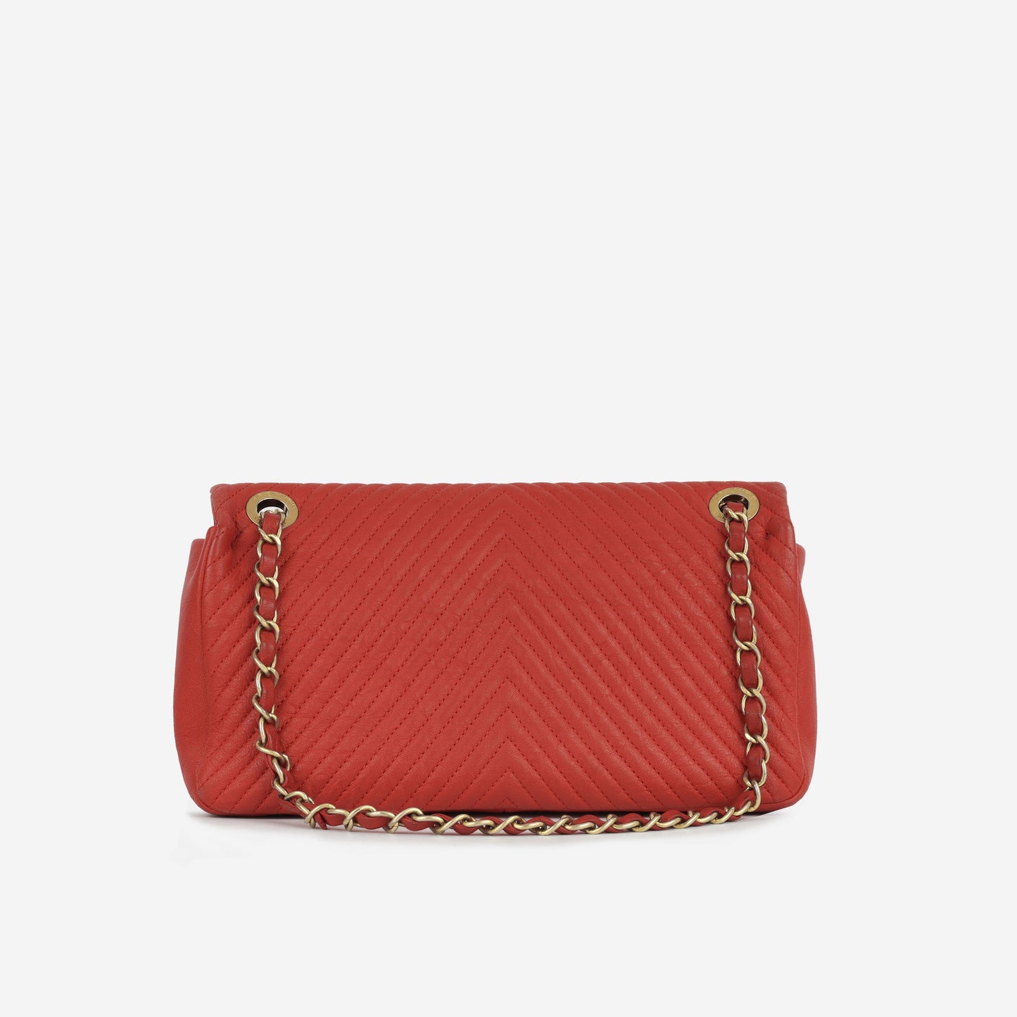 Chanel Chevron Medallion Flap - Red Chevron