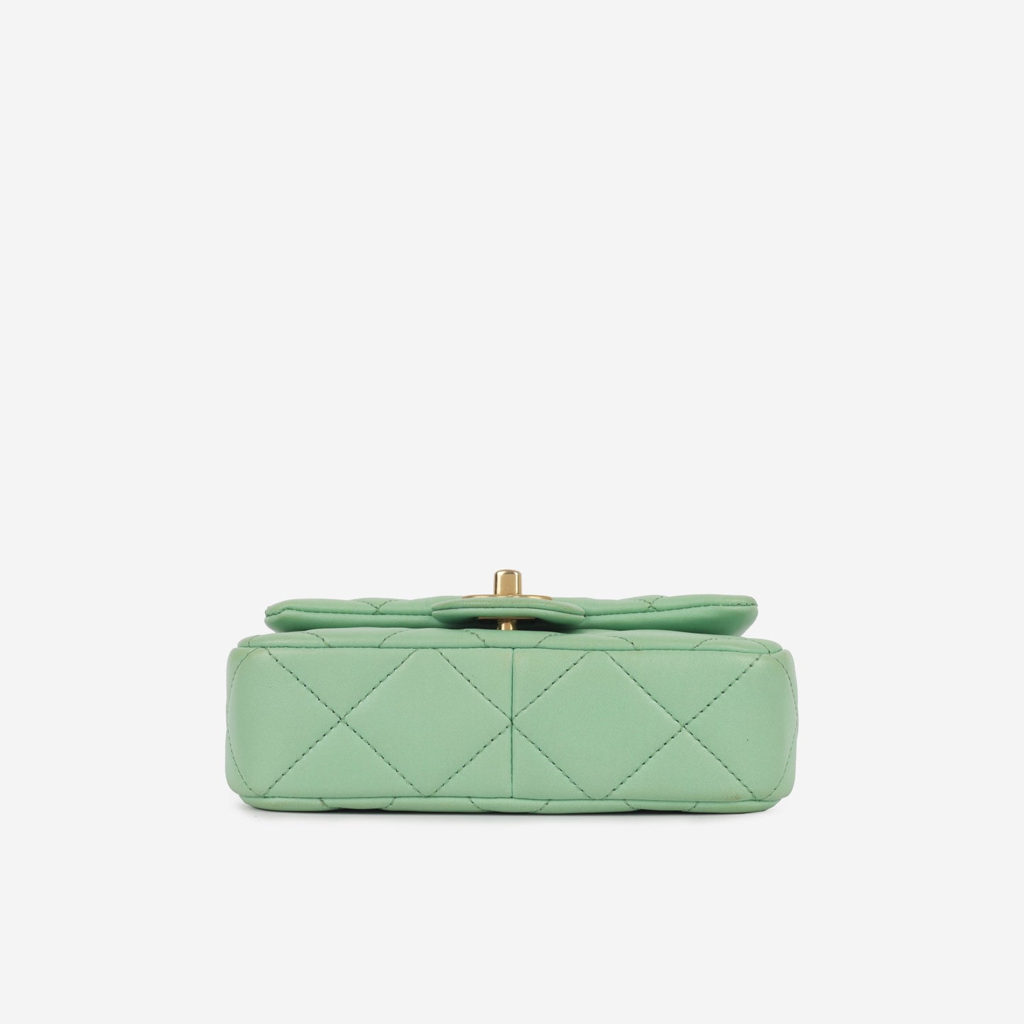 Chanel Seasonal Mini Square Pearl Crush - Light Green Lambskin | Gold Hardware