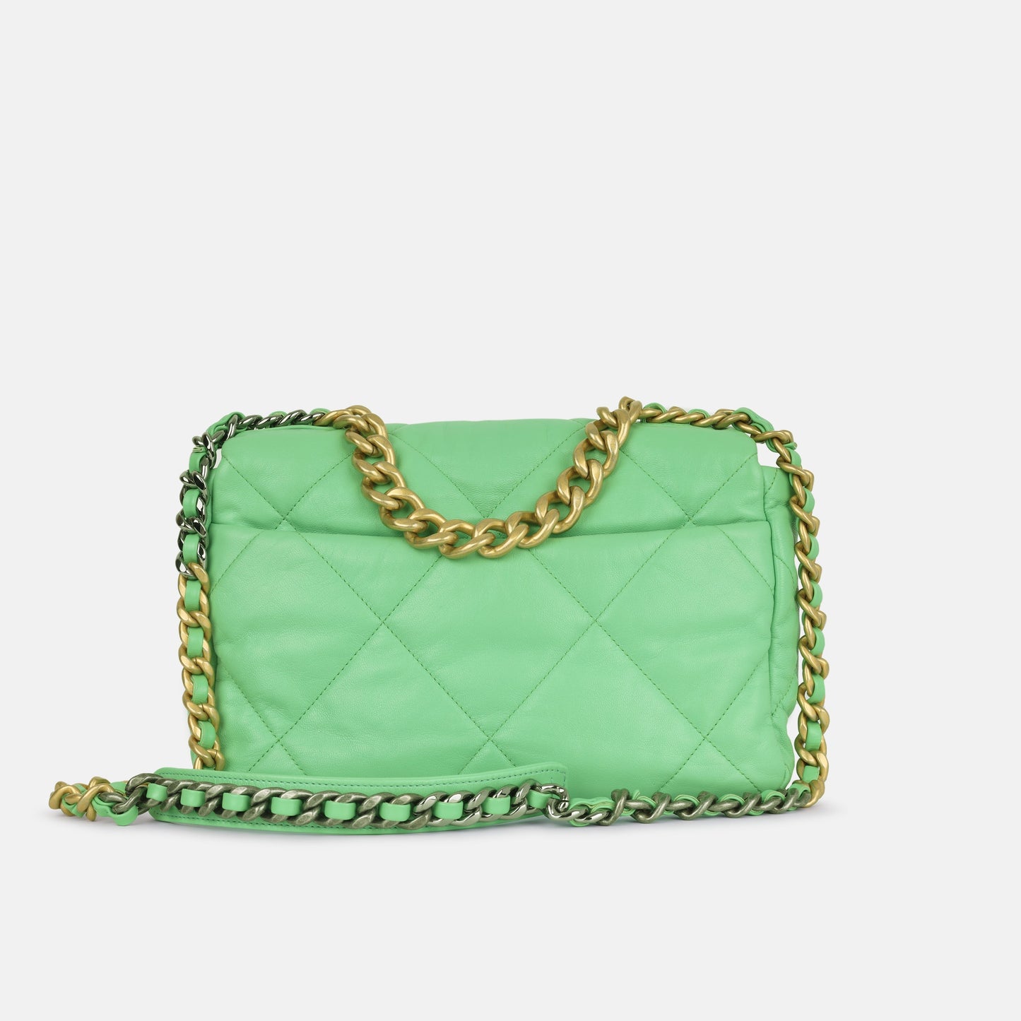 Chanel Large 19 Flap - Green Lambskin | Gold Hardware