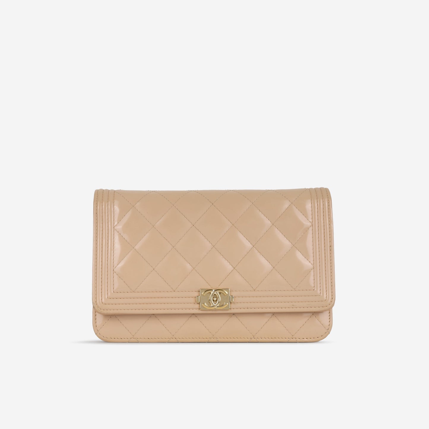 Chanel Boy WOC - Iridescent Pink Patent | Champagne Gold Hardware