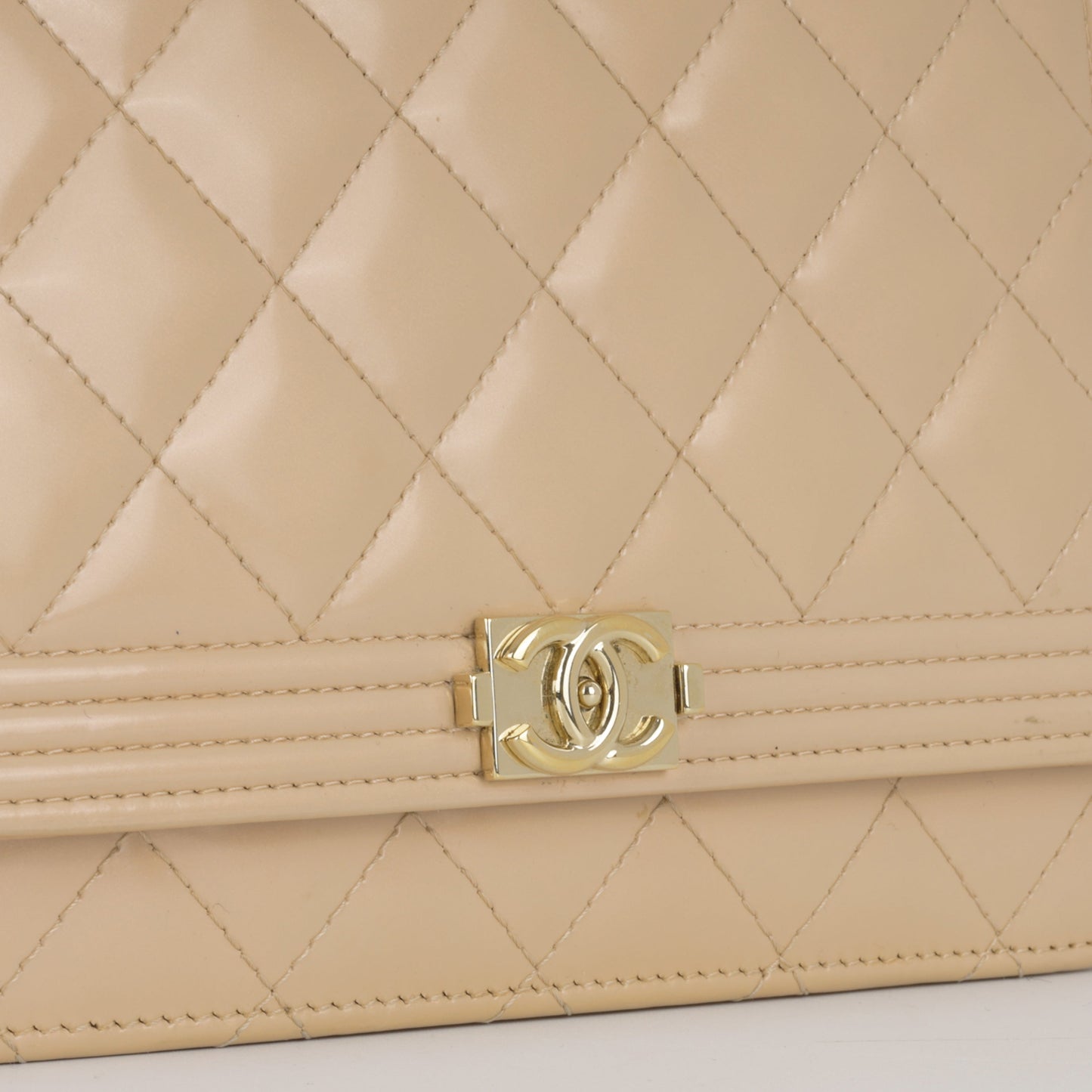 Chanel Boy WOC - Iridescent Pink Patent | Champagne Gold Hardware