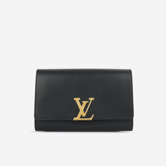 Louis Vuitton Louis Vuitton - Chain Louise Clutch - Black Calfskin GHW