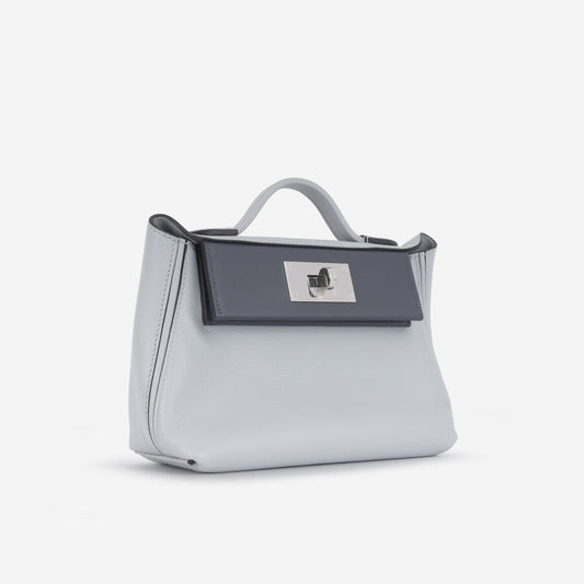 Hermès Hermes - 24/24 - 21 - Bleu Glacier Evercolor / Ardoise Swift PHW - Brand New