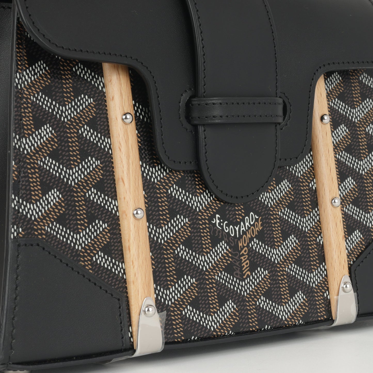Goyard Saïgon Structuré Mini Bag - Black Goyardine Canvas | Palladium Hardware
