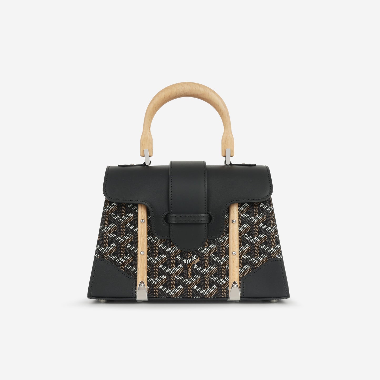 Goyard Saïgon Structuré Mini Bag - Black Goyardine Canvas | Palladium Hardware