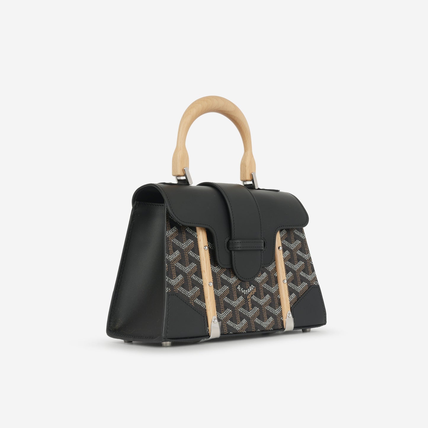 Goyard Saïgon Structuré Mini Bag - Black Goyardine Canvas | Palladium Hardware