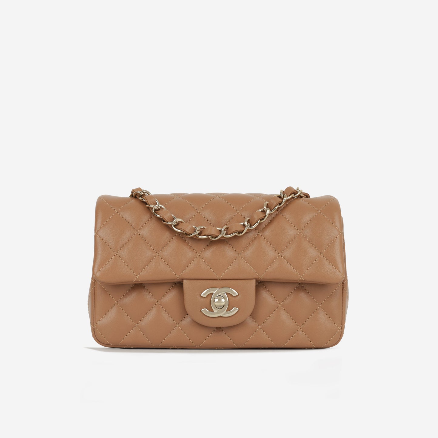 Chanel Mini Flap Rectangular - Caramel Lambskin | Champagne Gold Hardware