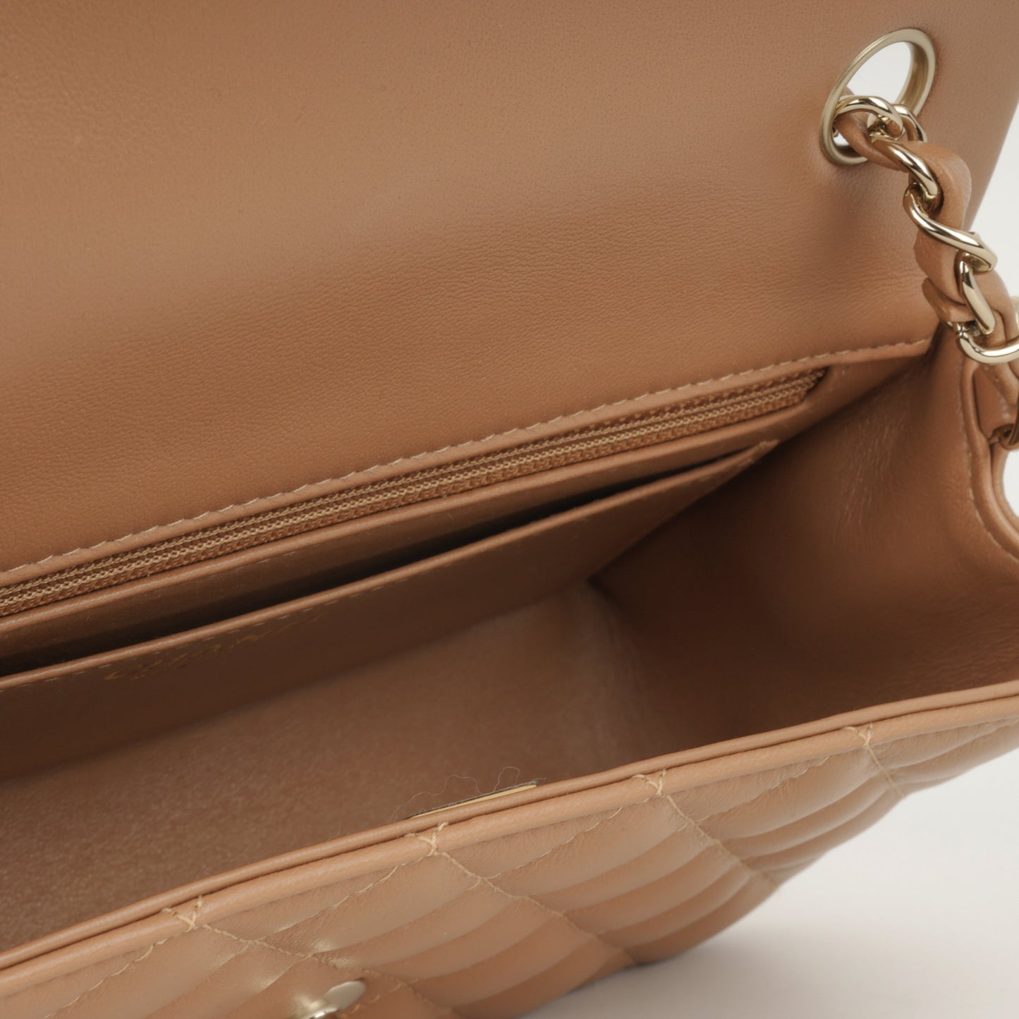 Chanel Mini Flap Rectangular - Caramel Lambskin | Champagne Gold Hardware
