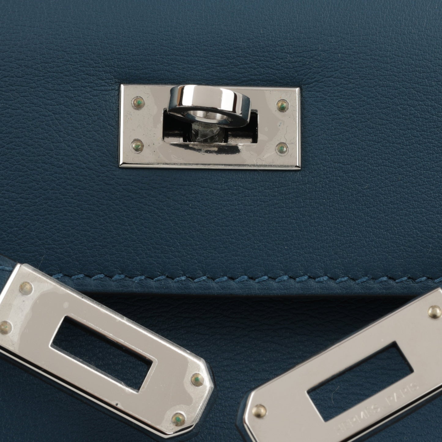 Hermès Kelly Pochette - Bleu Colvert Swift | Palladium Hardware