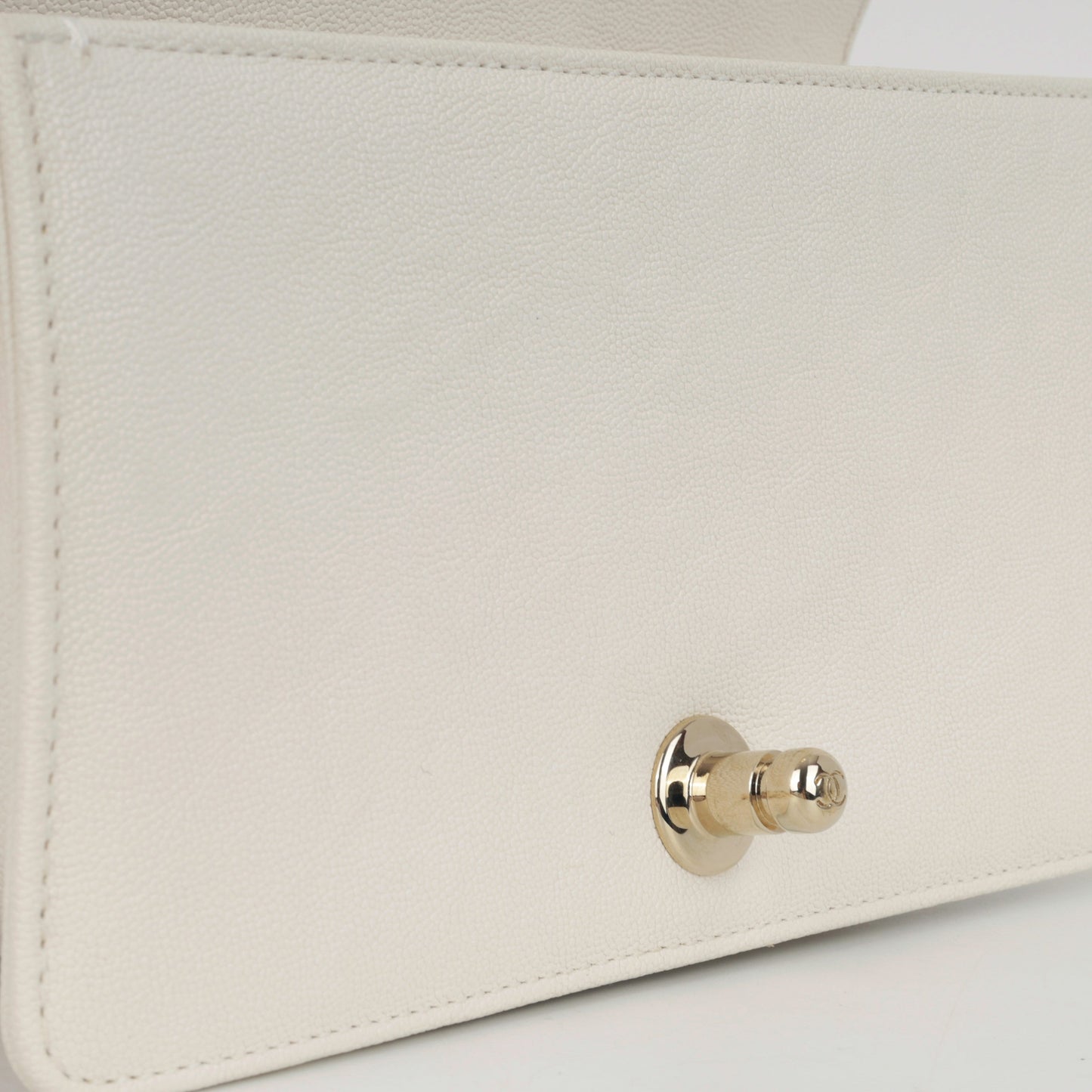 Chanel Small Boy Bag - Ivory Caviar | Champagne Gold Hardware