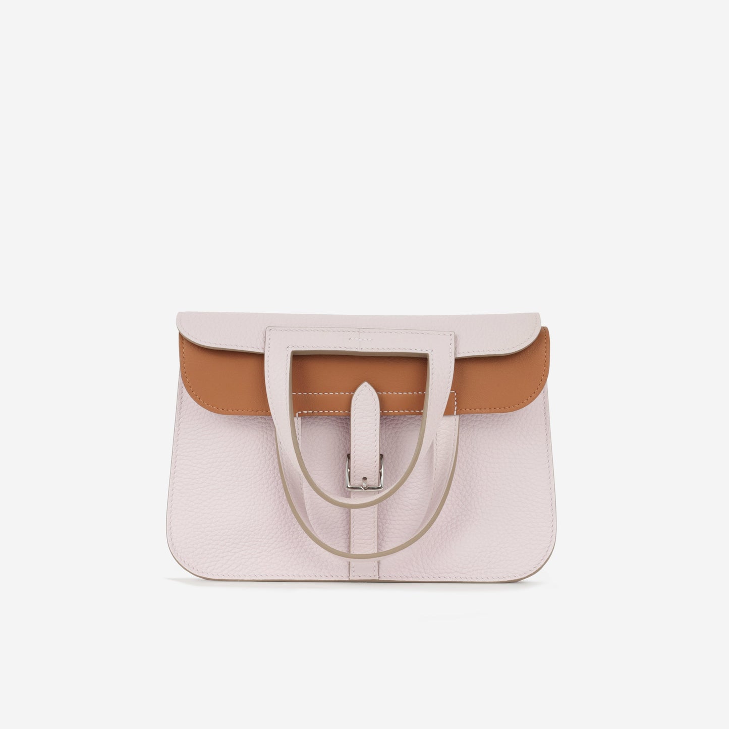 Hermès Halzan 25 Verso - Mauve Pale Clemence / Gold Swift | Palladium Hardware