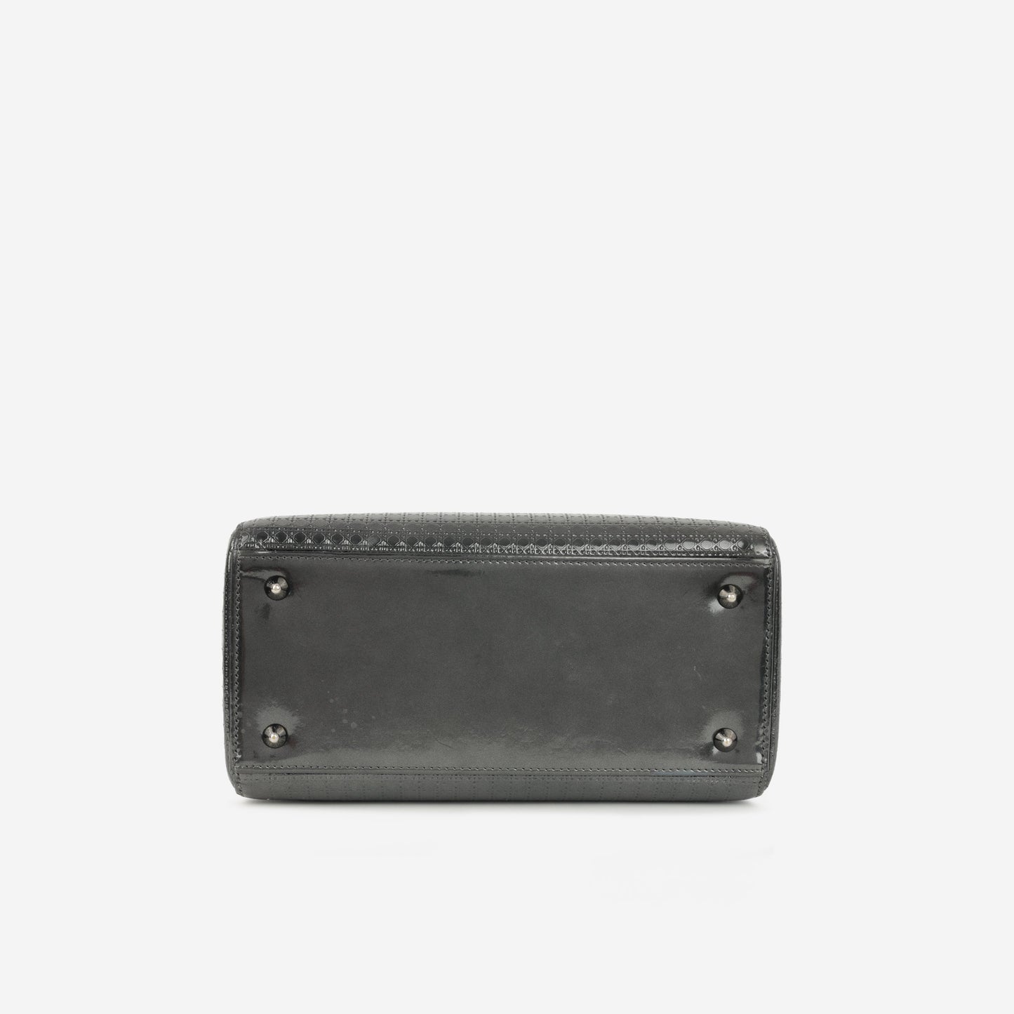 Dior Medium Lady Dior - Dark Grey Metallic Microcannage | Ruthenium Hardware