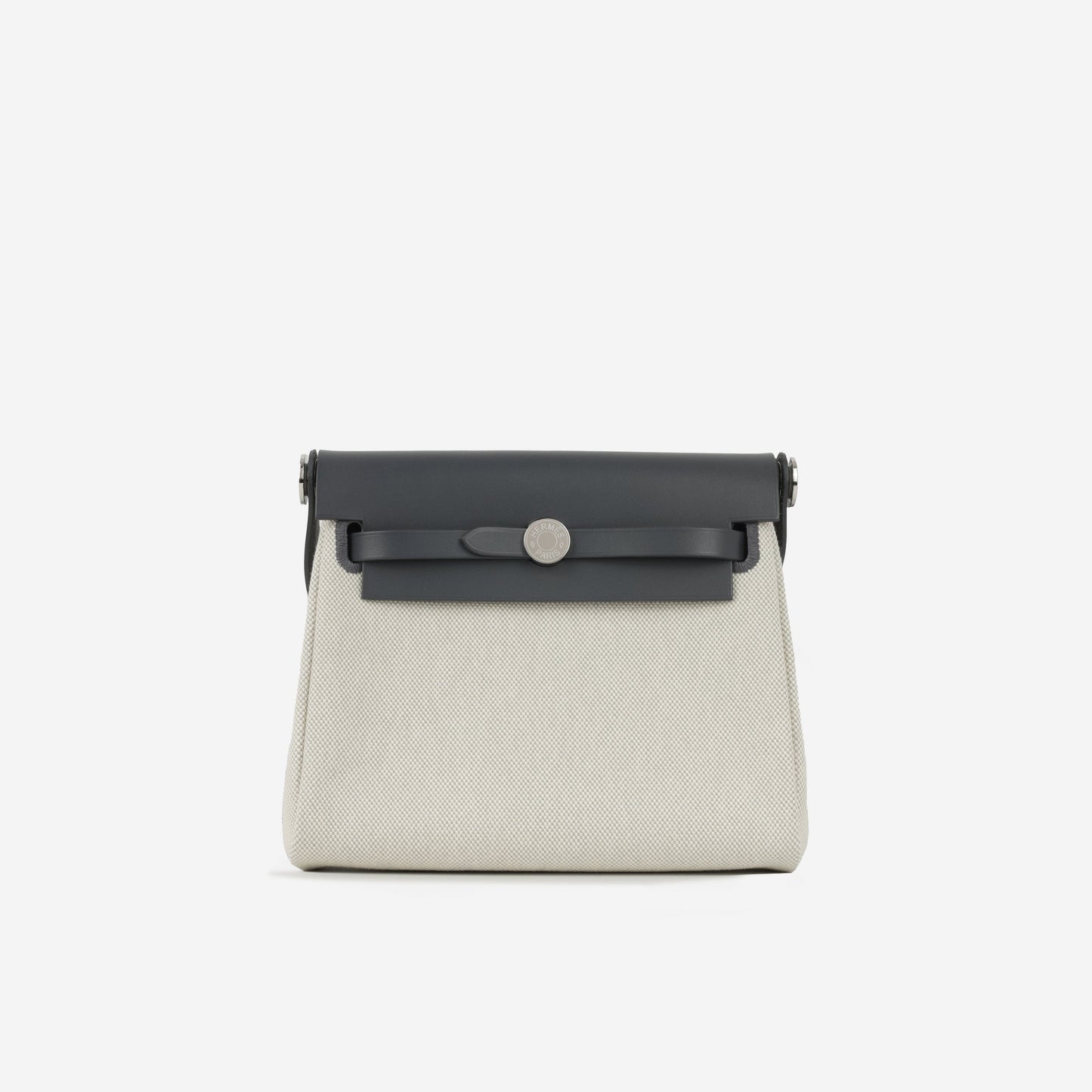 Hermès Mini Herbag 20 - Ecru / Bleu Glacier Canvas / Ardoise hunter | Palladium Hardware