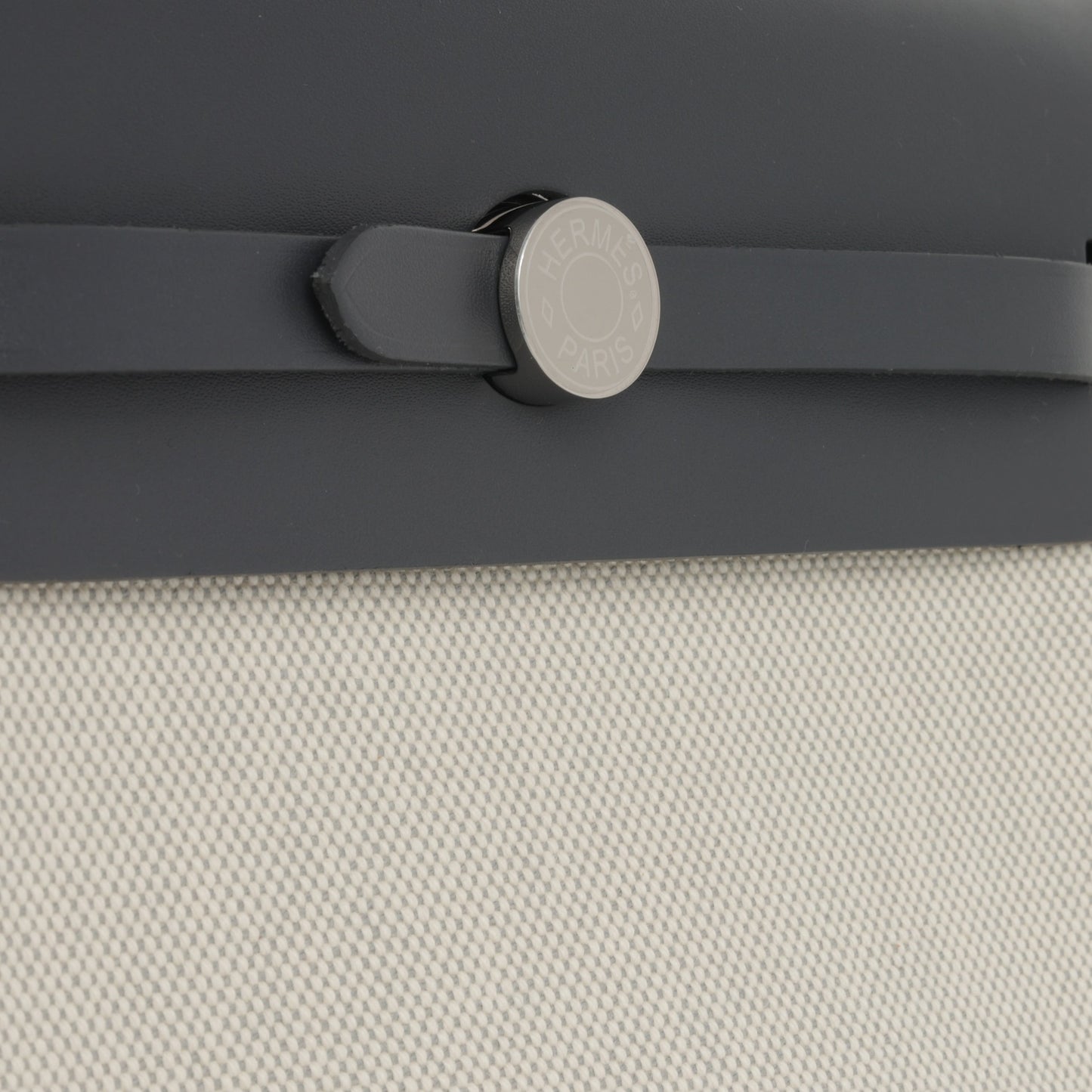 Hermès Mini Herbag 20 - Ecru / Bleu Glacier Canvas / Ardoise hunter | Palladium Hardware