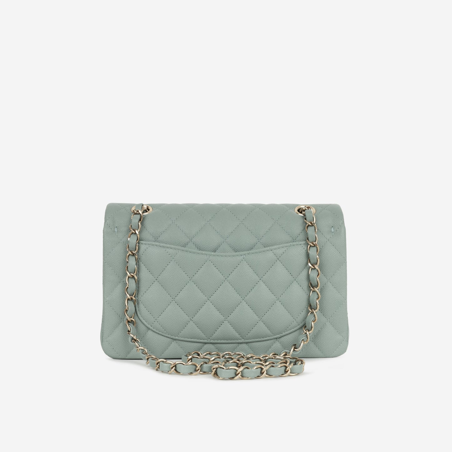 Chanel Small Classic Flap - Sage Green Caviar | Champagne Gold Hardware