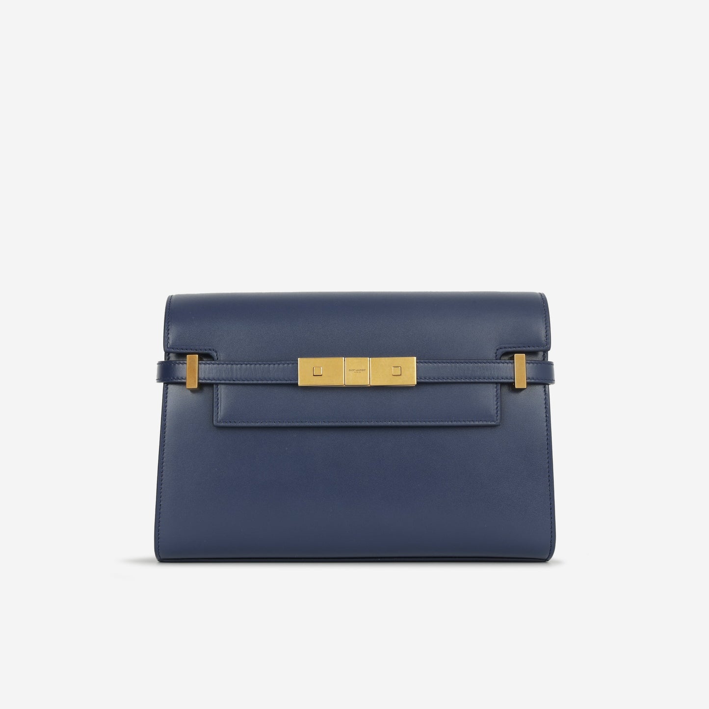 Saint Laurent Manhattan Shoulder Bag - Navy Smooth Calfskin | Gold Hardware