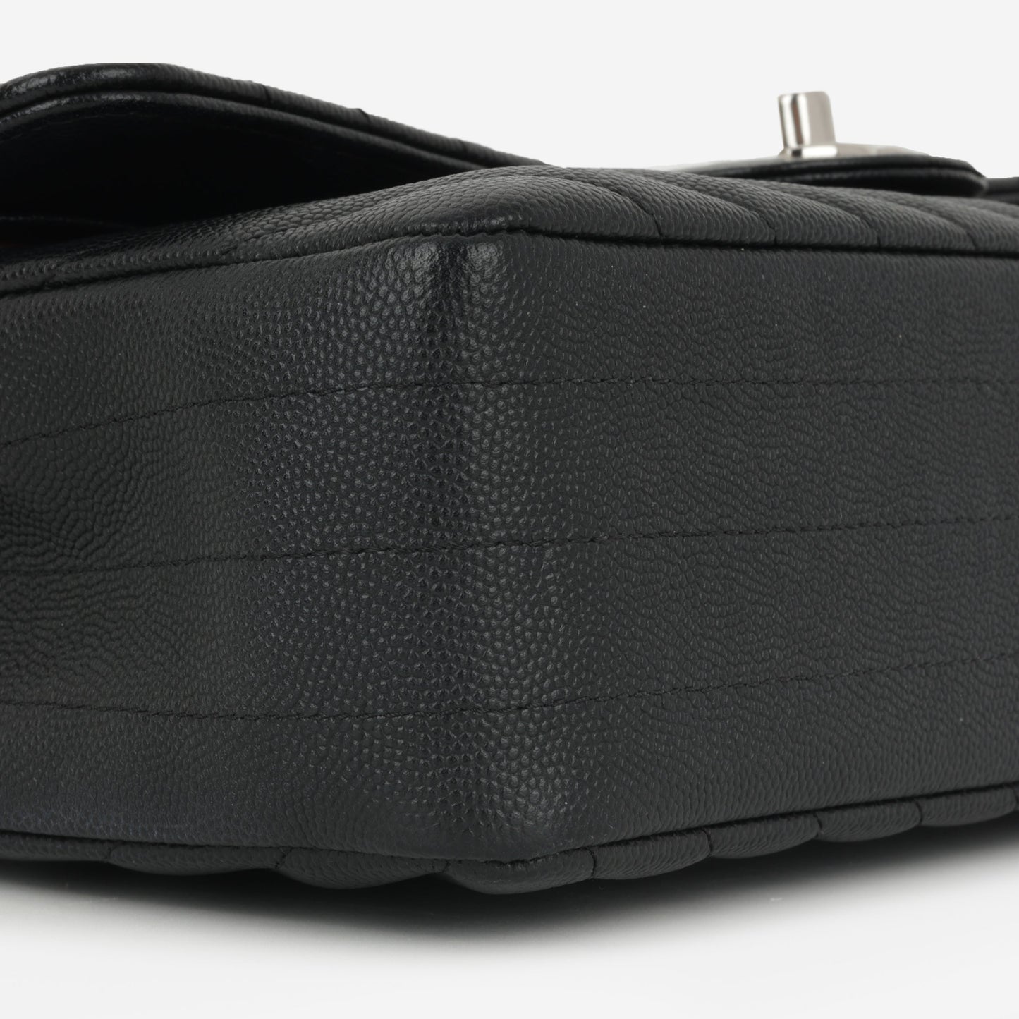 Chanel Medium Classic Flap - Black Chevron | Silver Hardware