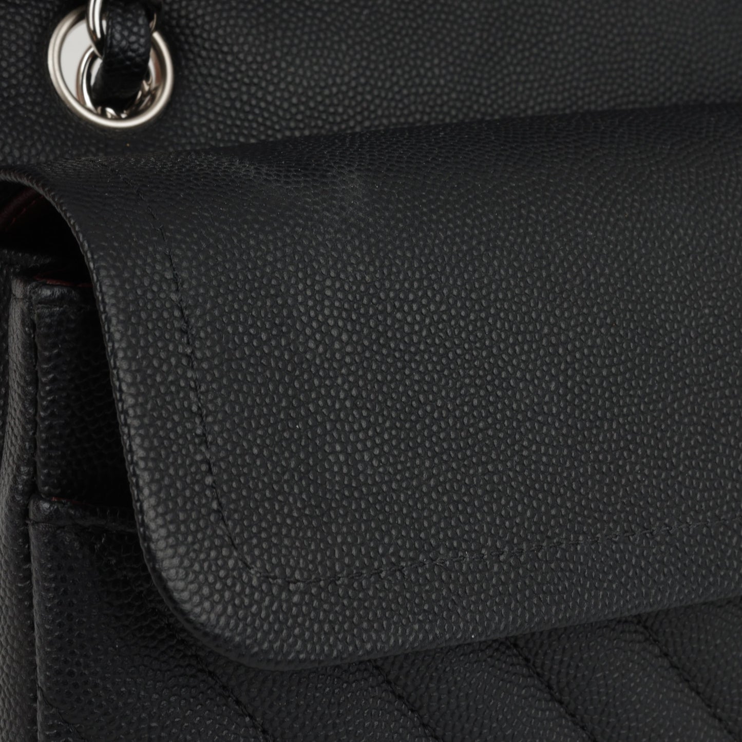 Chanel Medium Classic Flap - Black Chevron | Silver Hardware