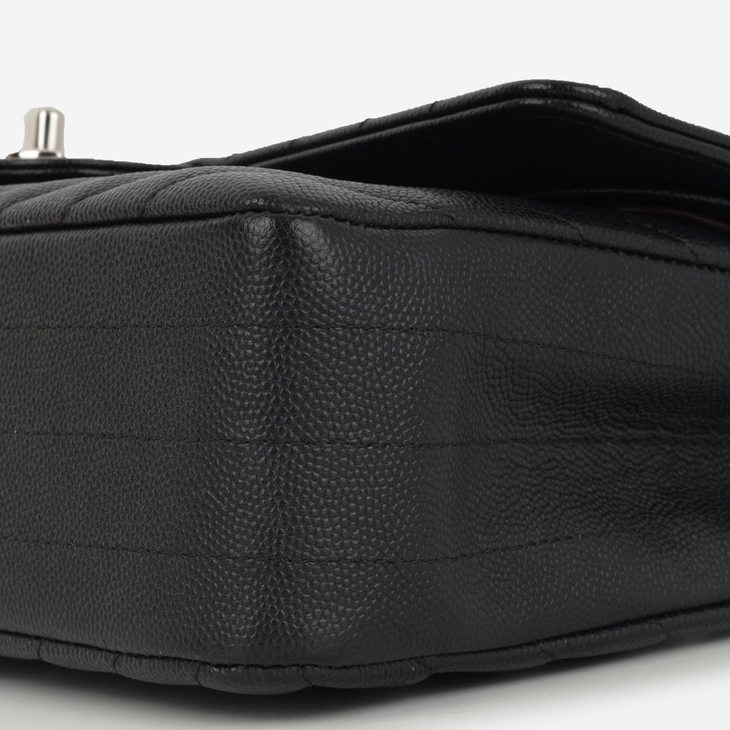 Chanel Medium Classic Flap - Black Chevron | Silver Hardware