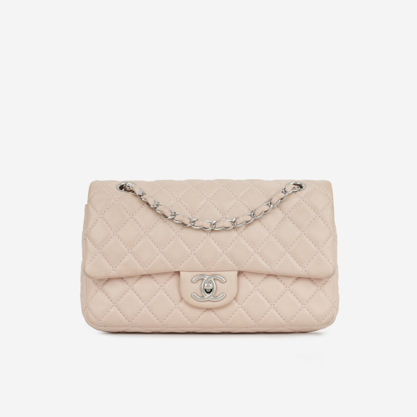 Chanel Seasonal Medium Flap Bag - Pink Lambskin | Silver Hardware