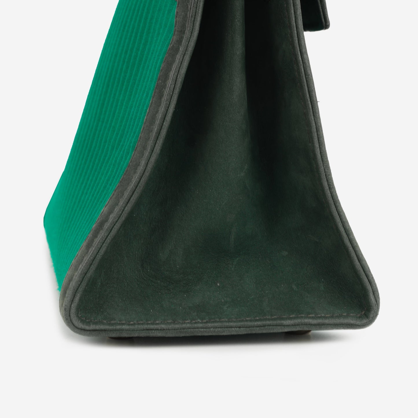 Hermès Vintage Kelly 20 - Malachite Satin/Vert Fonce Veau Velours | Gold Hardware
