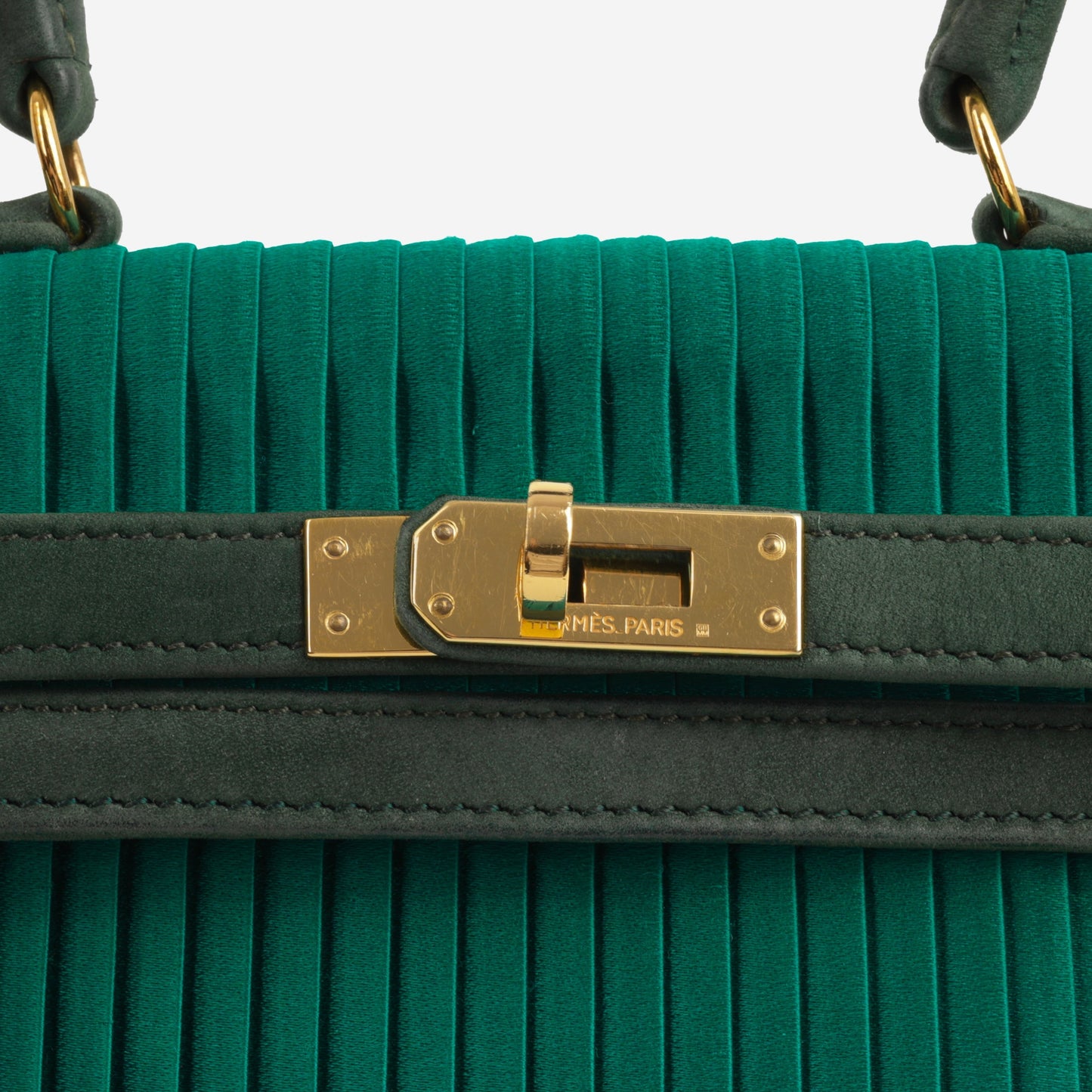 Hermès Vintage Kelly 20 - Malachite Satin/Vert Fonce Veau Velours | Gold Hardware